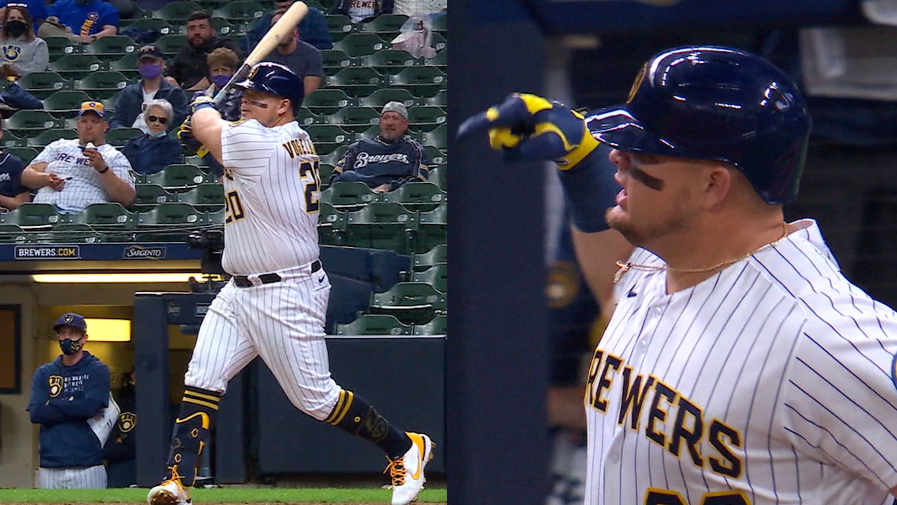 Daniel Vogelbach hits two home runs for Brewers