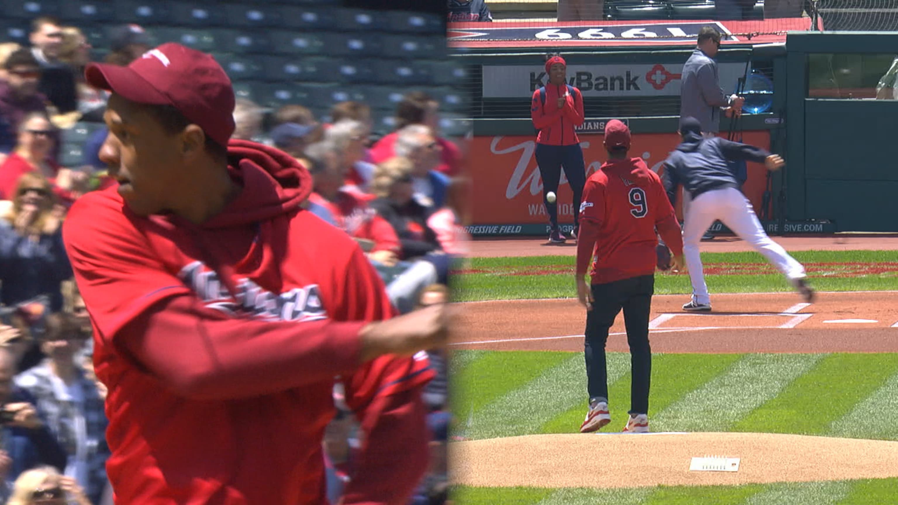 Channing Frye Tosses First Pitch at Indians Game Photo Gallery