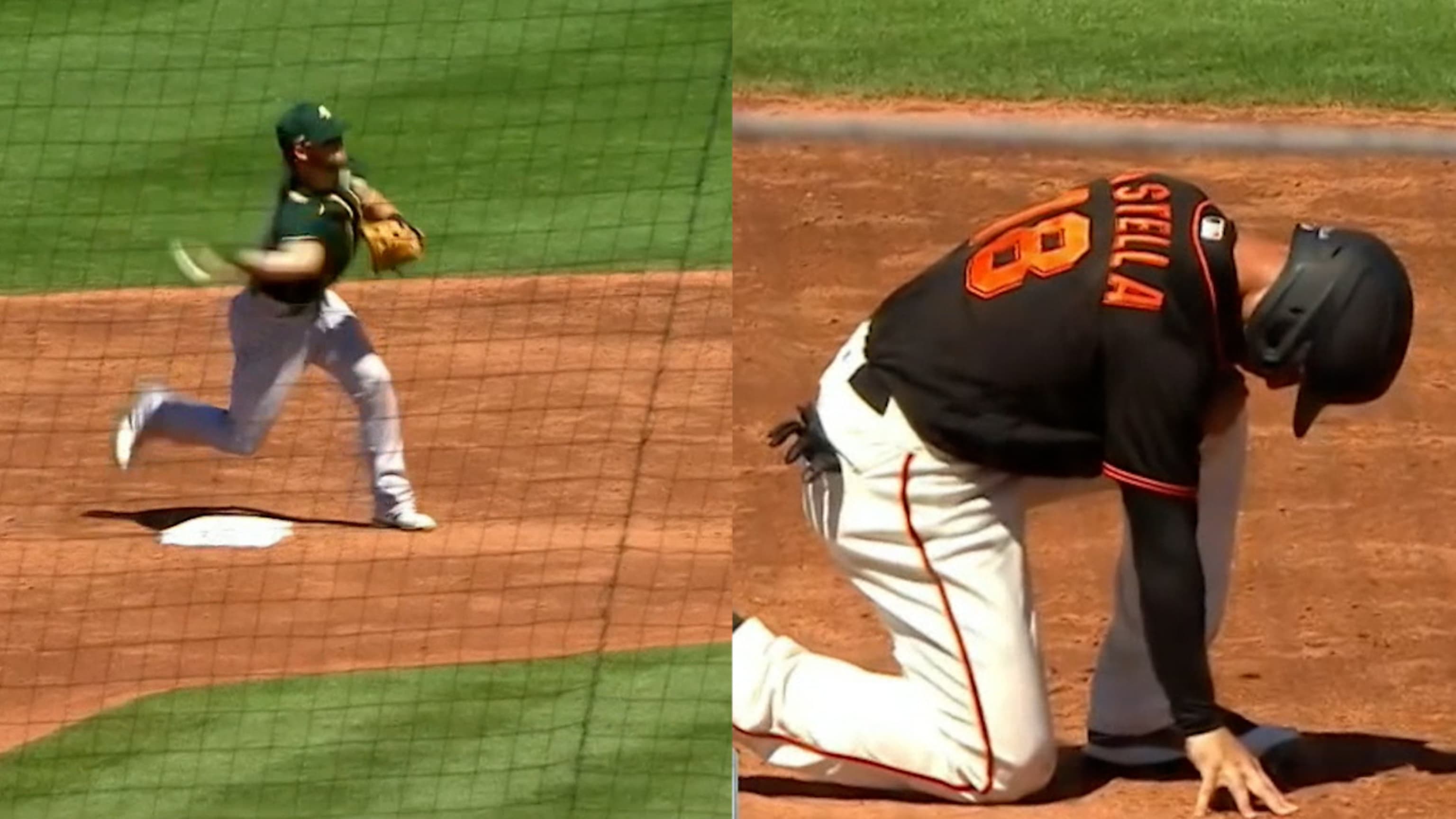 A's turn a double play 