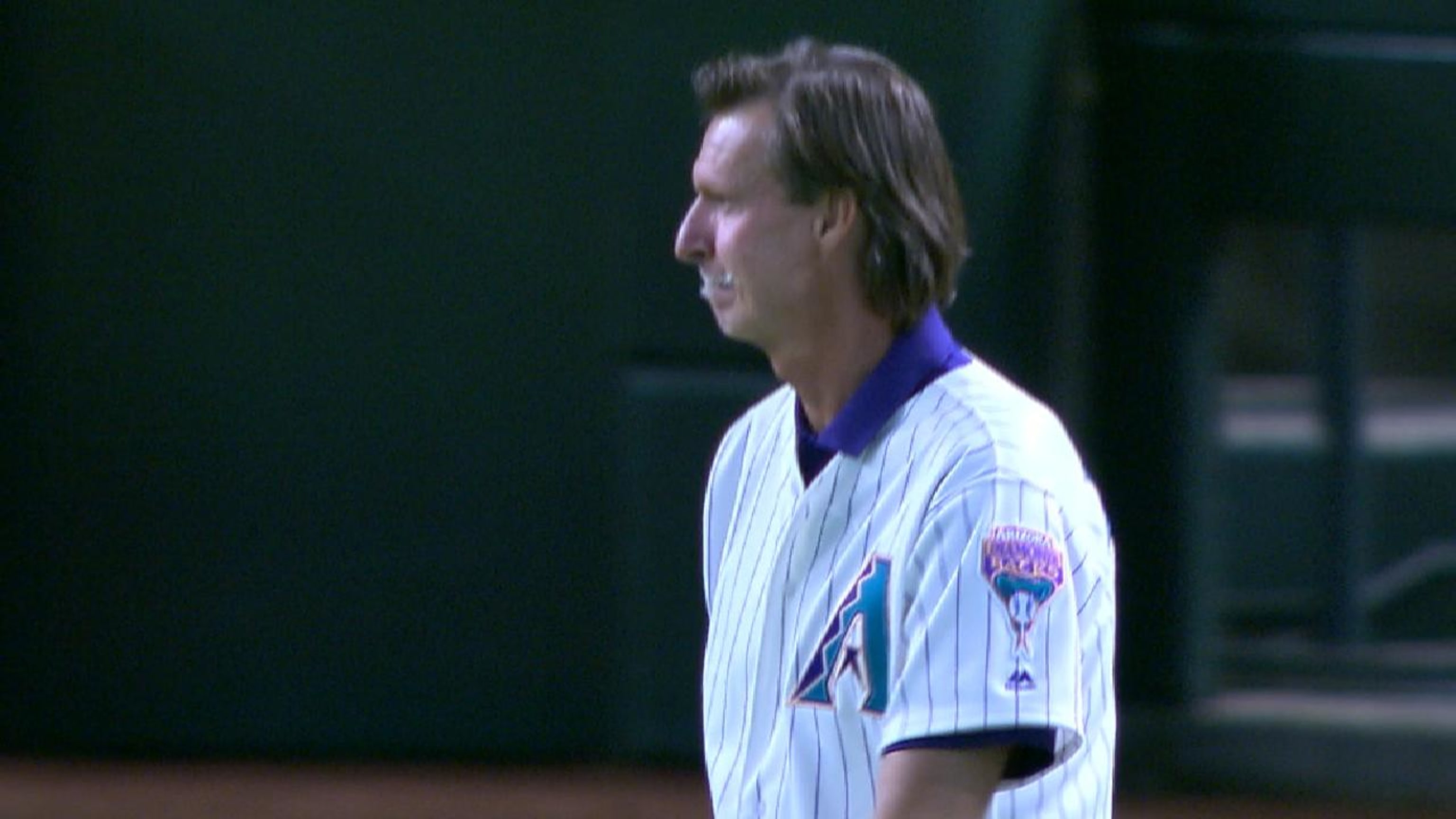 Randy Johnson throws first pitch at Arizona Diamondbacks' game