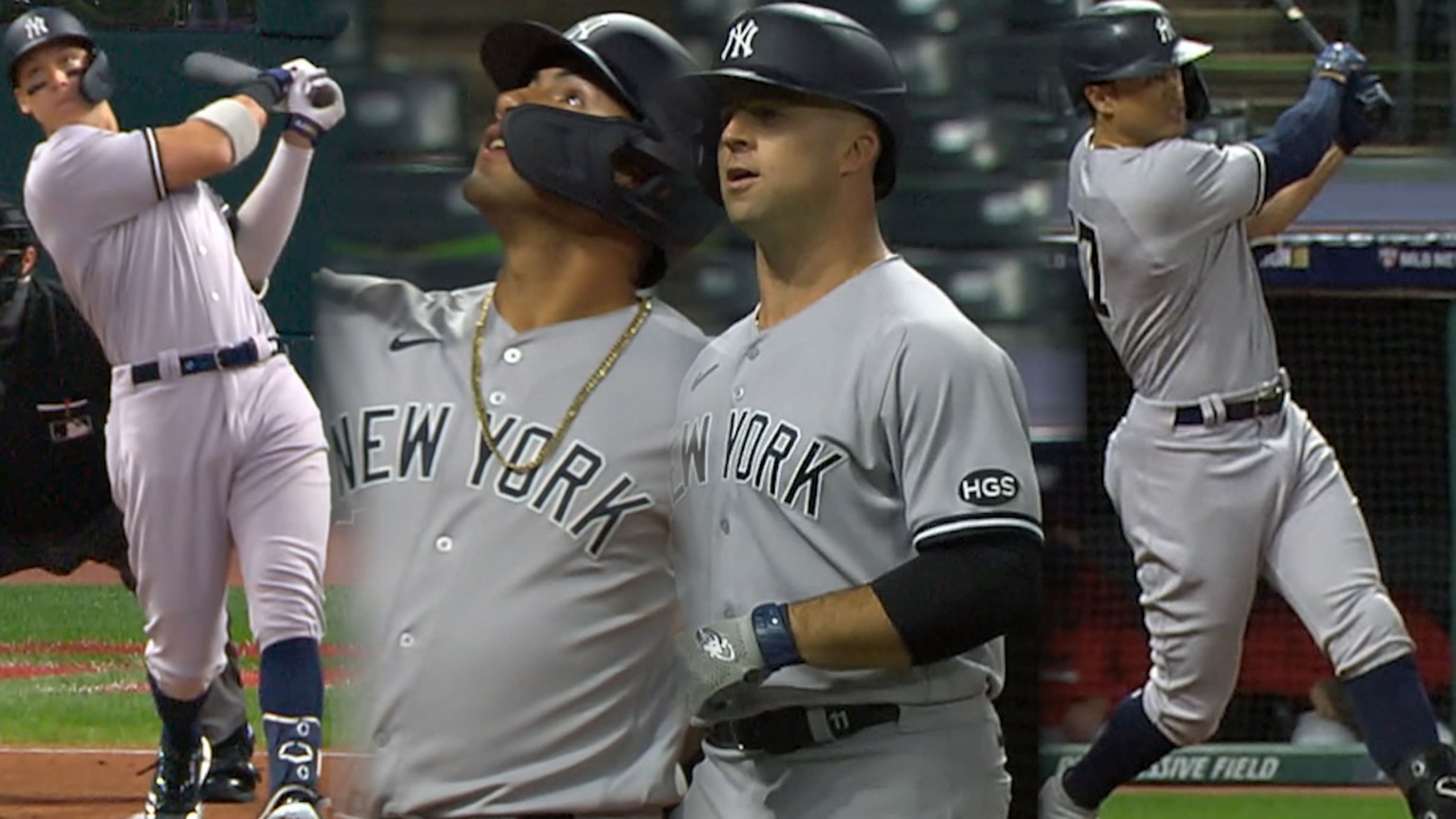 New York Yankees' Aaron Judge (calves), Anthony Rizzo (back) sit