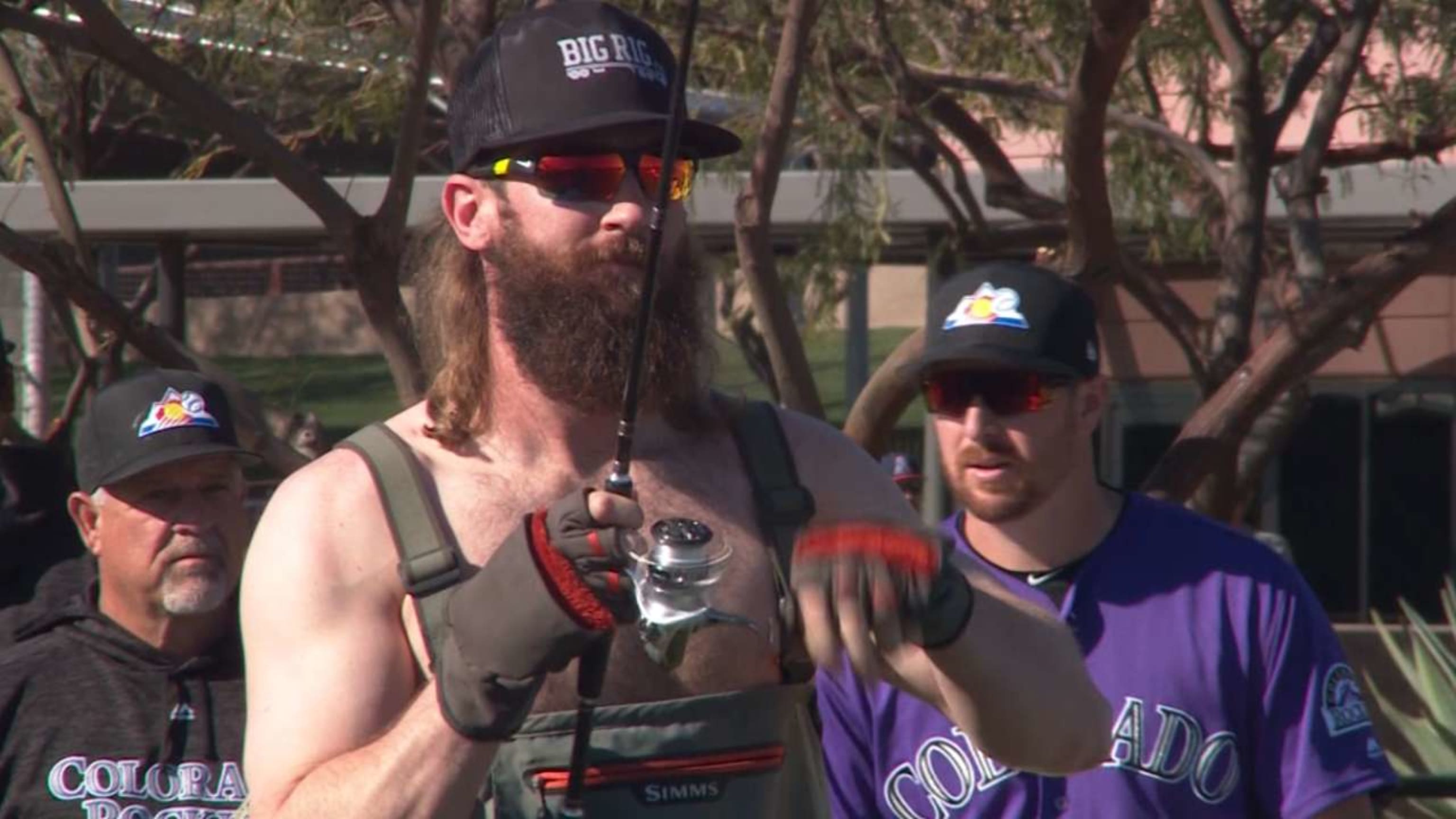 Charlie Blackmon wore ridiculous fishing waders at the Rockies' on