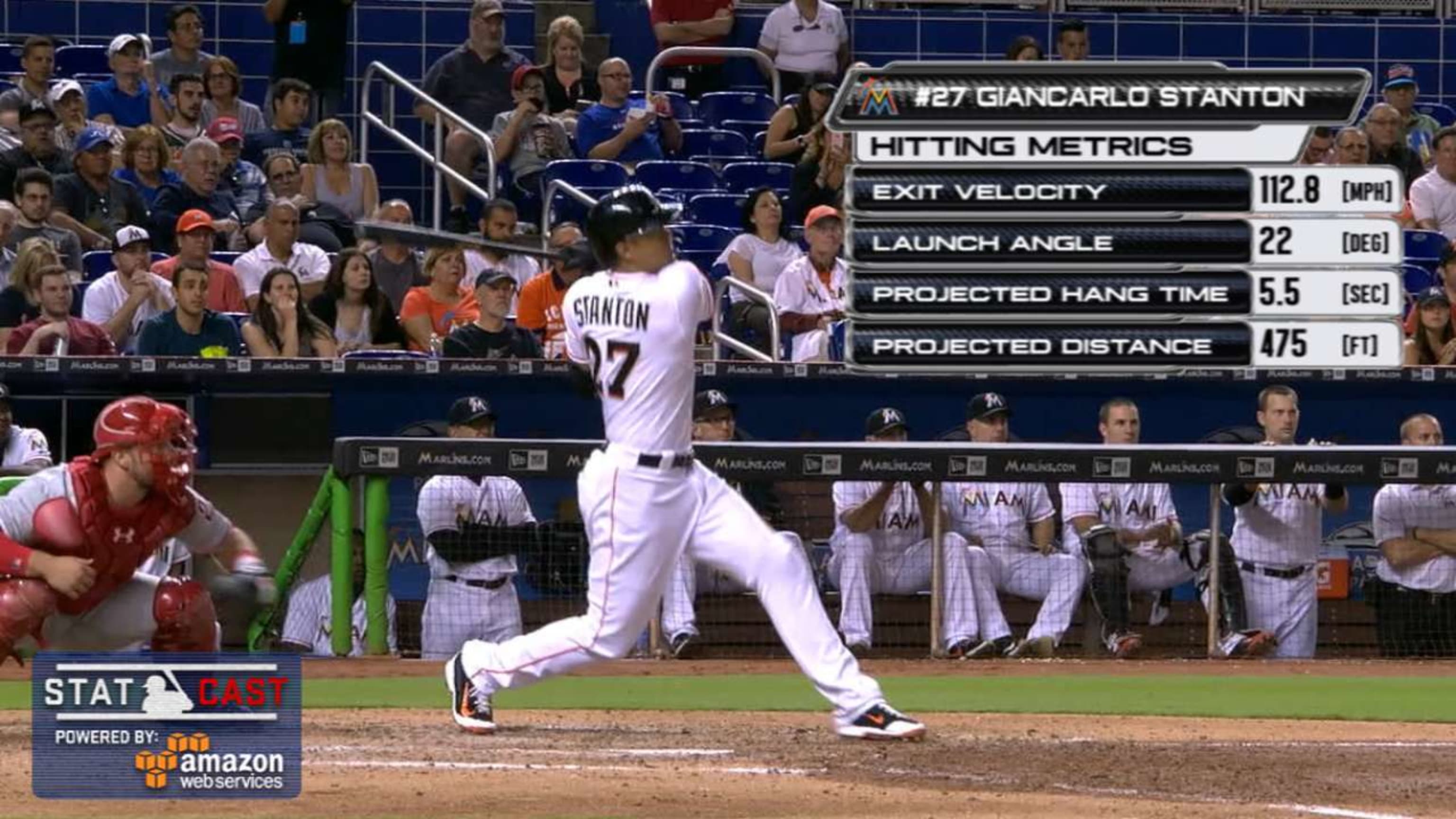 Giancarlo Stanton's 475-foot home run nearly leaves Marlins Park