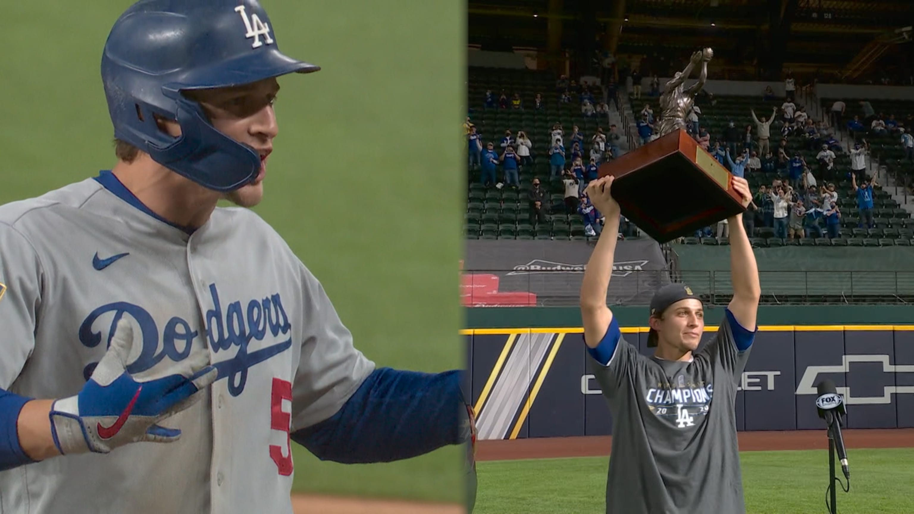 MLB Dodgers 5 Corey Seager Blue 2020 World Series Champions