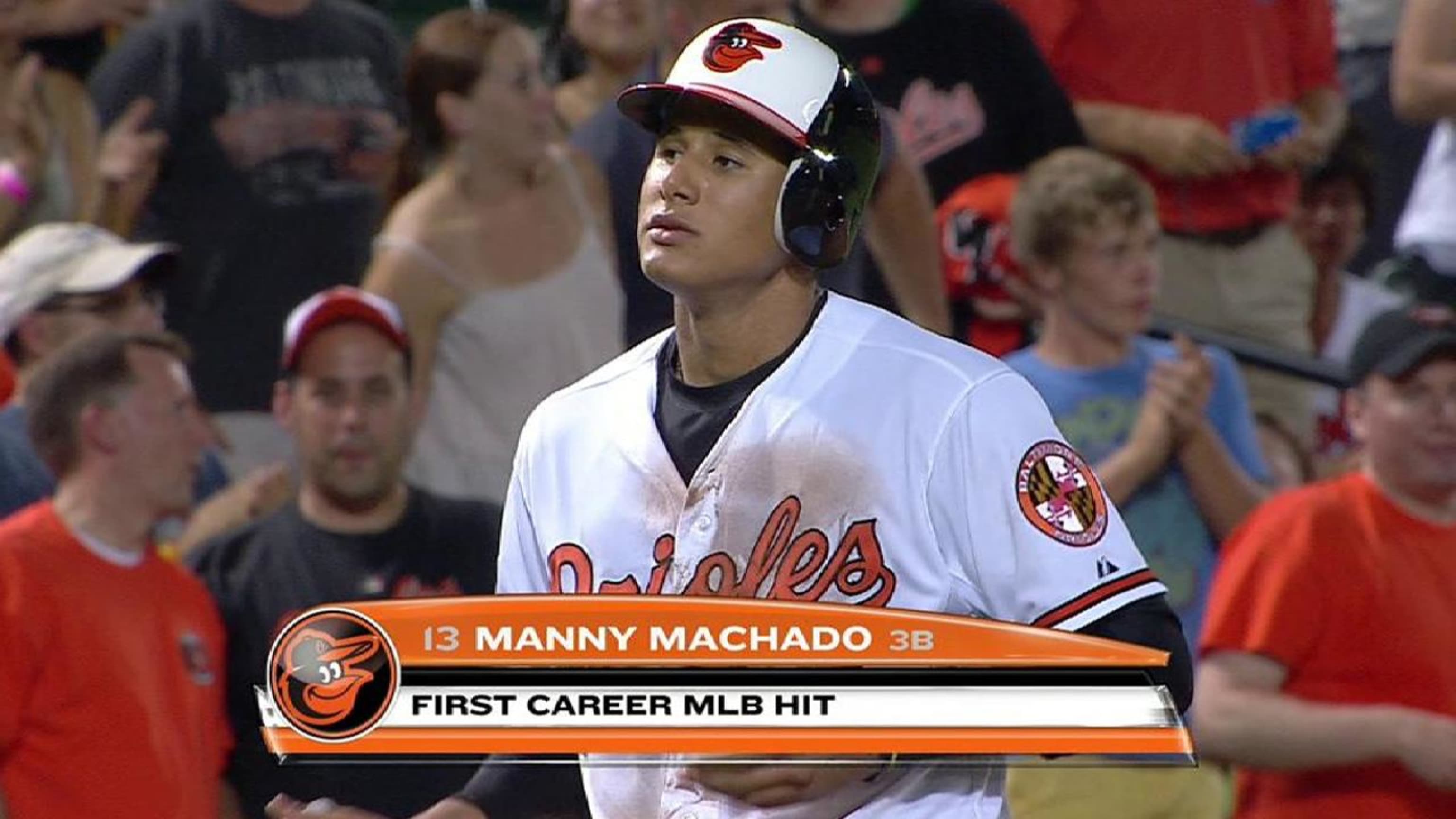 Machado's first career hit