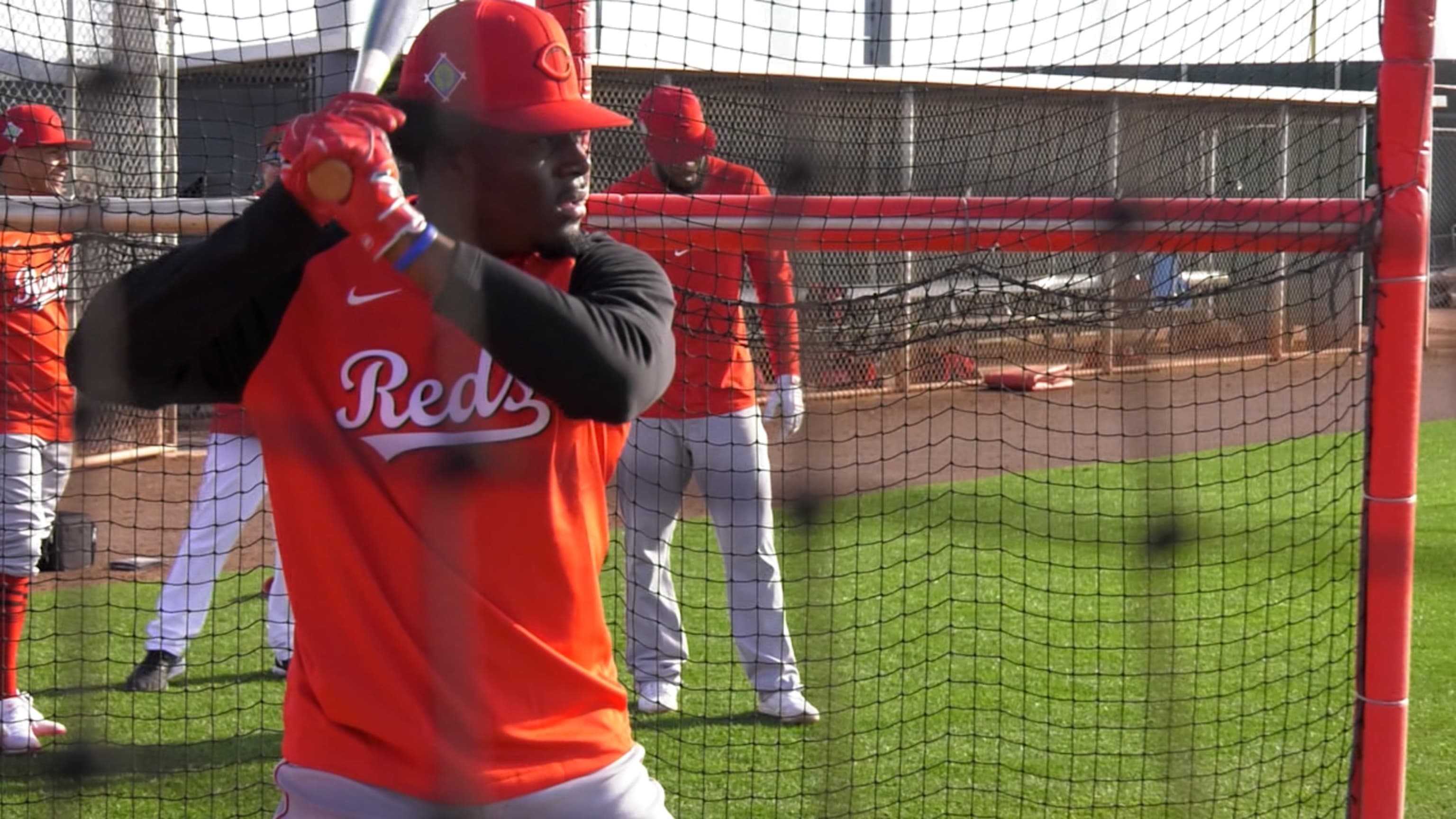 Jay Allen showcasing athleticism at Reds camp