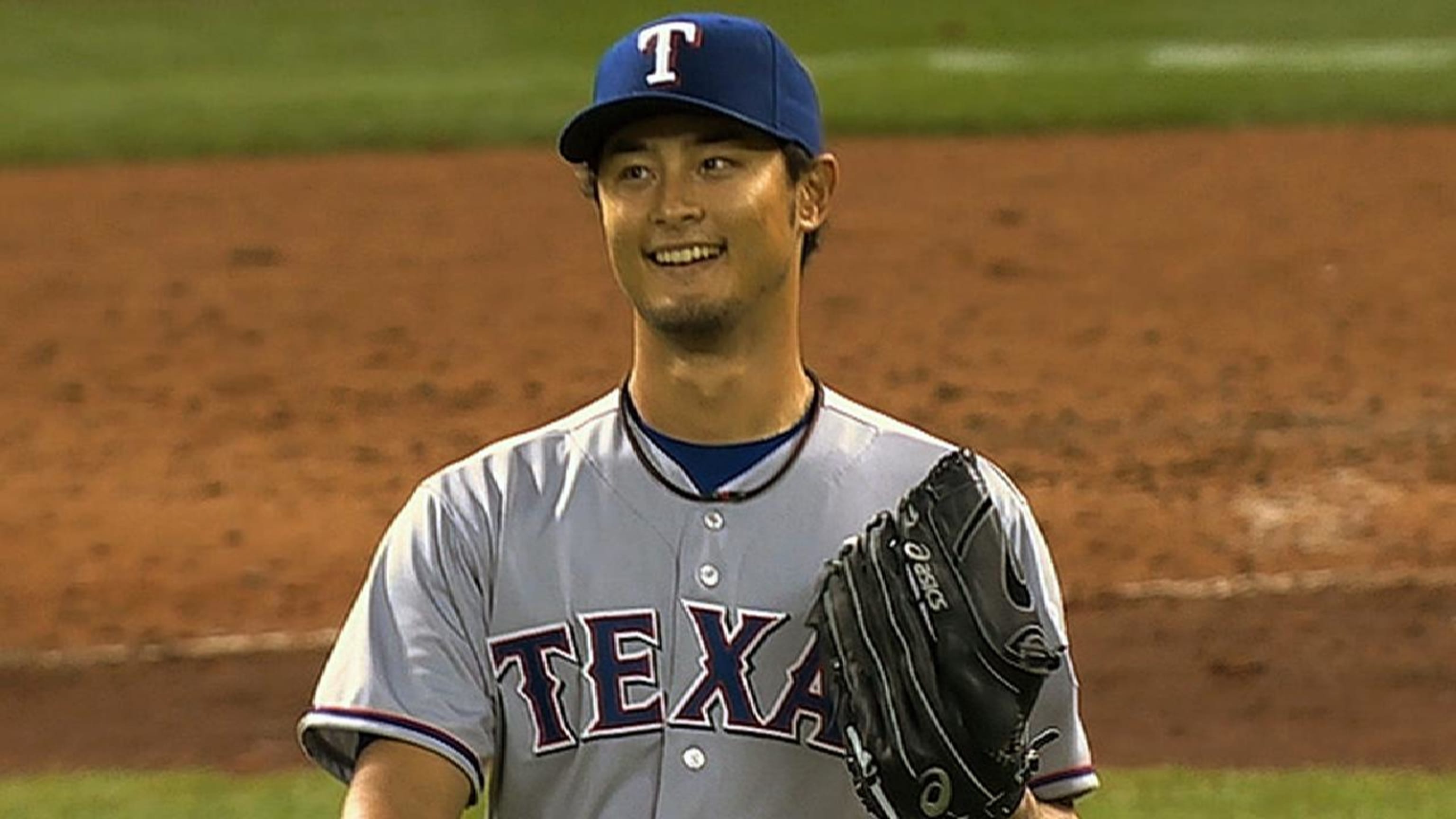 Texas Rangers American League pitcher Yu Darvish (11) on the mound