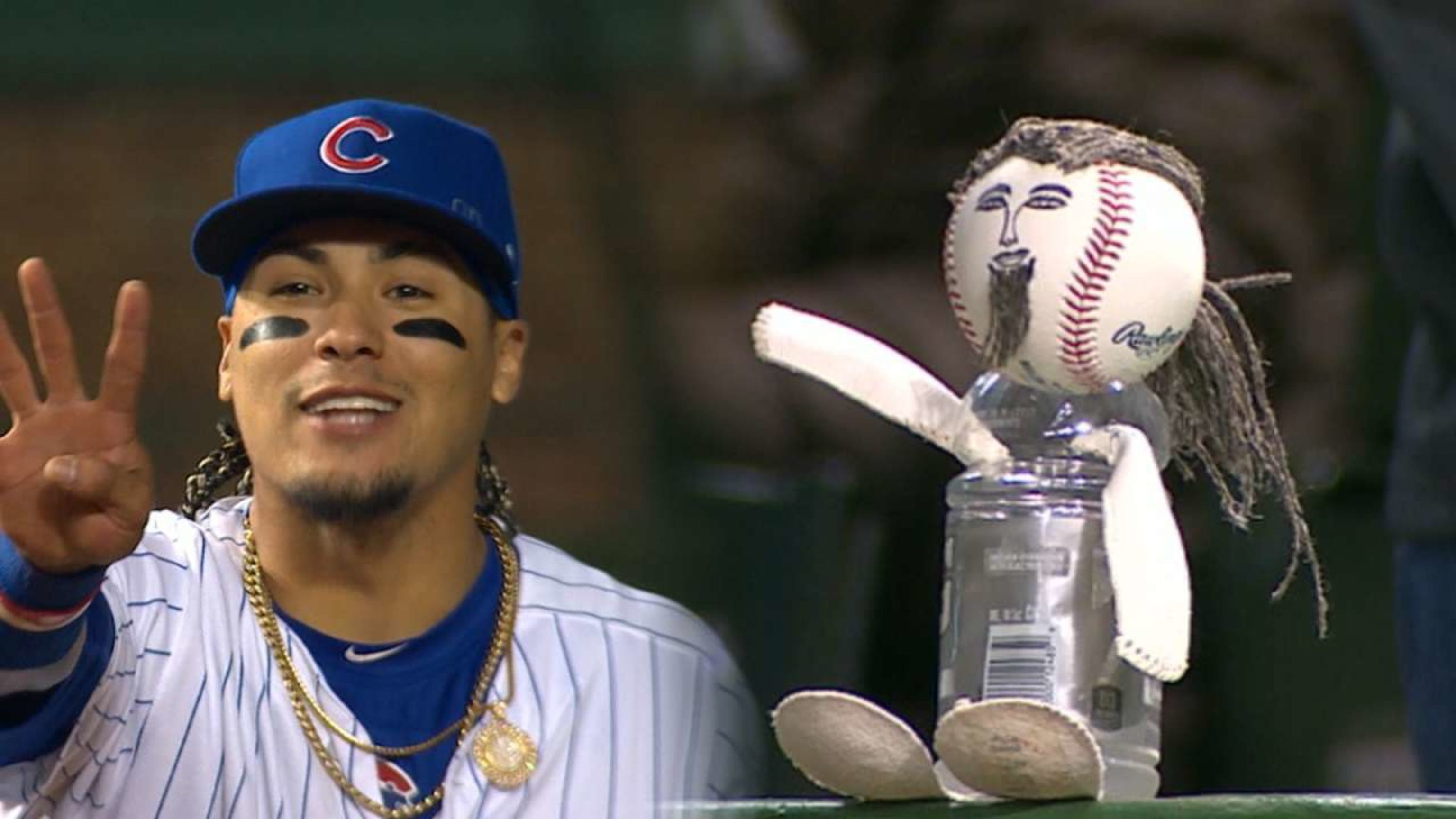 The Brewers cobbled together a Javy Baez baseball doll, and Baez got a kick  out of it