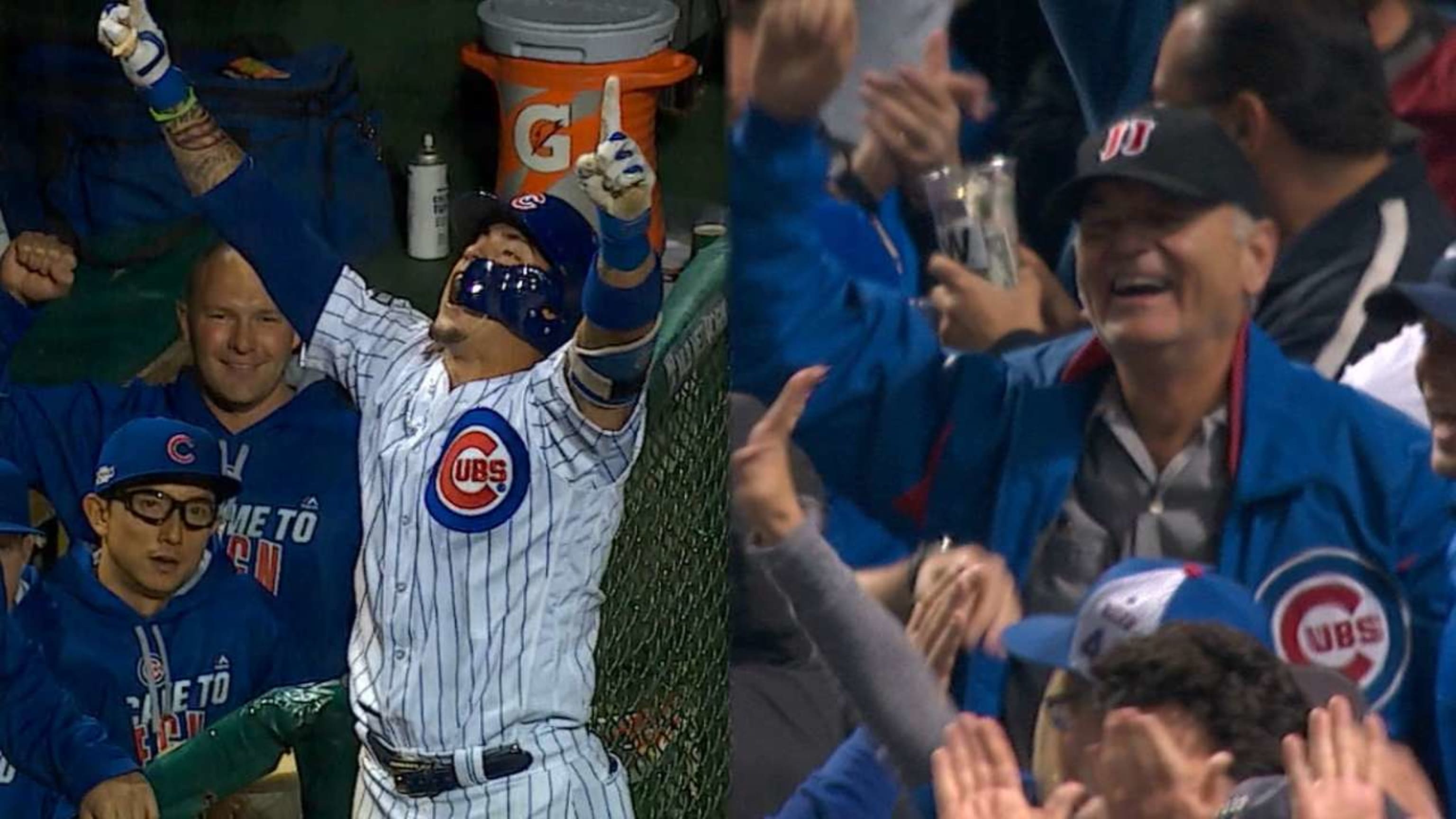 Bill Murray celebrating with his Chicago Cubs is amazing