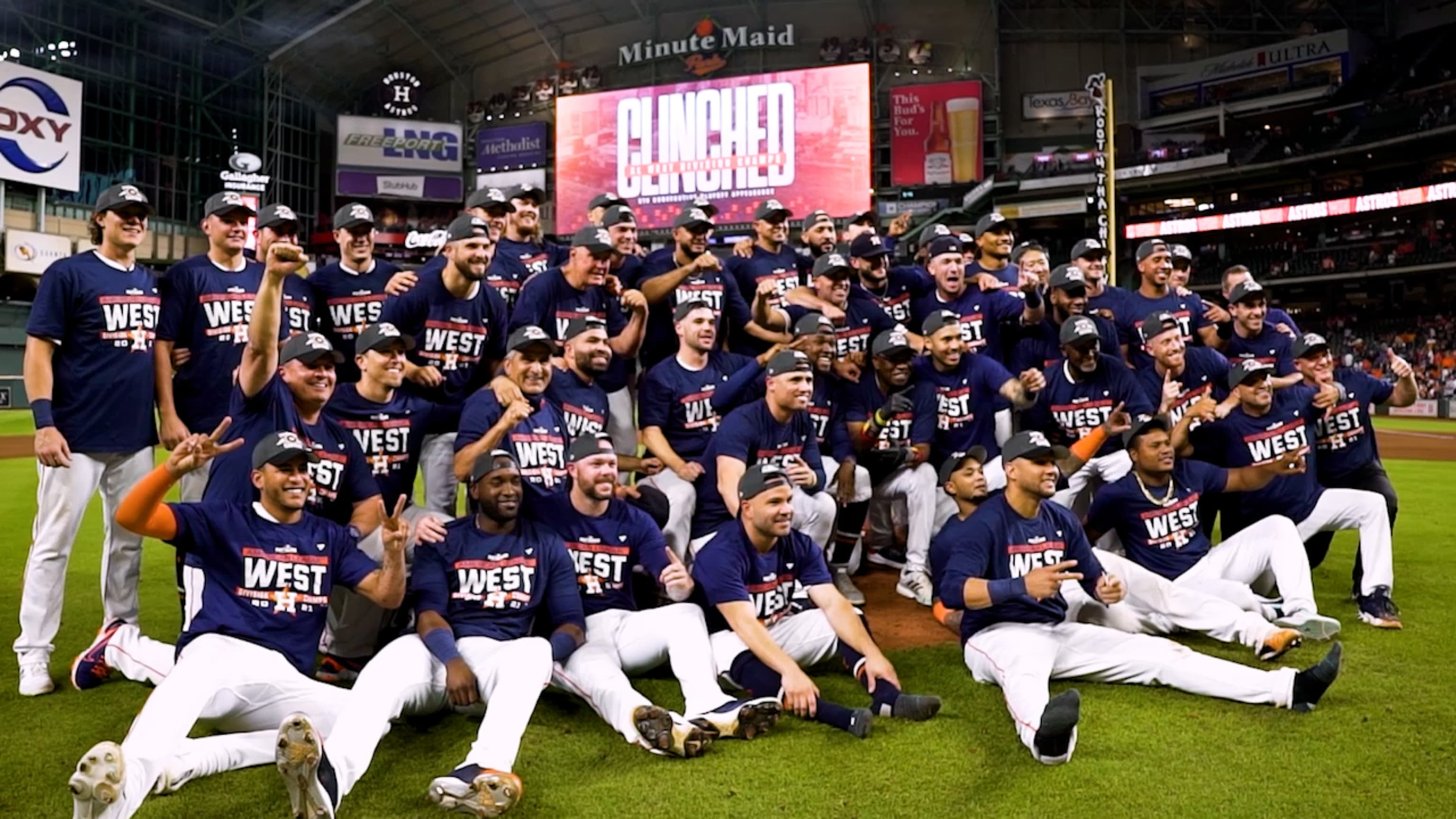 Champion Houston Astros 2021 AL West Division Champions Locker