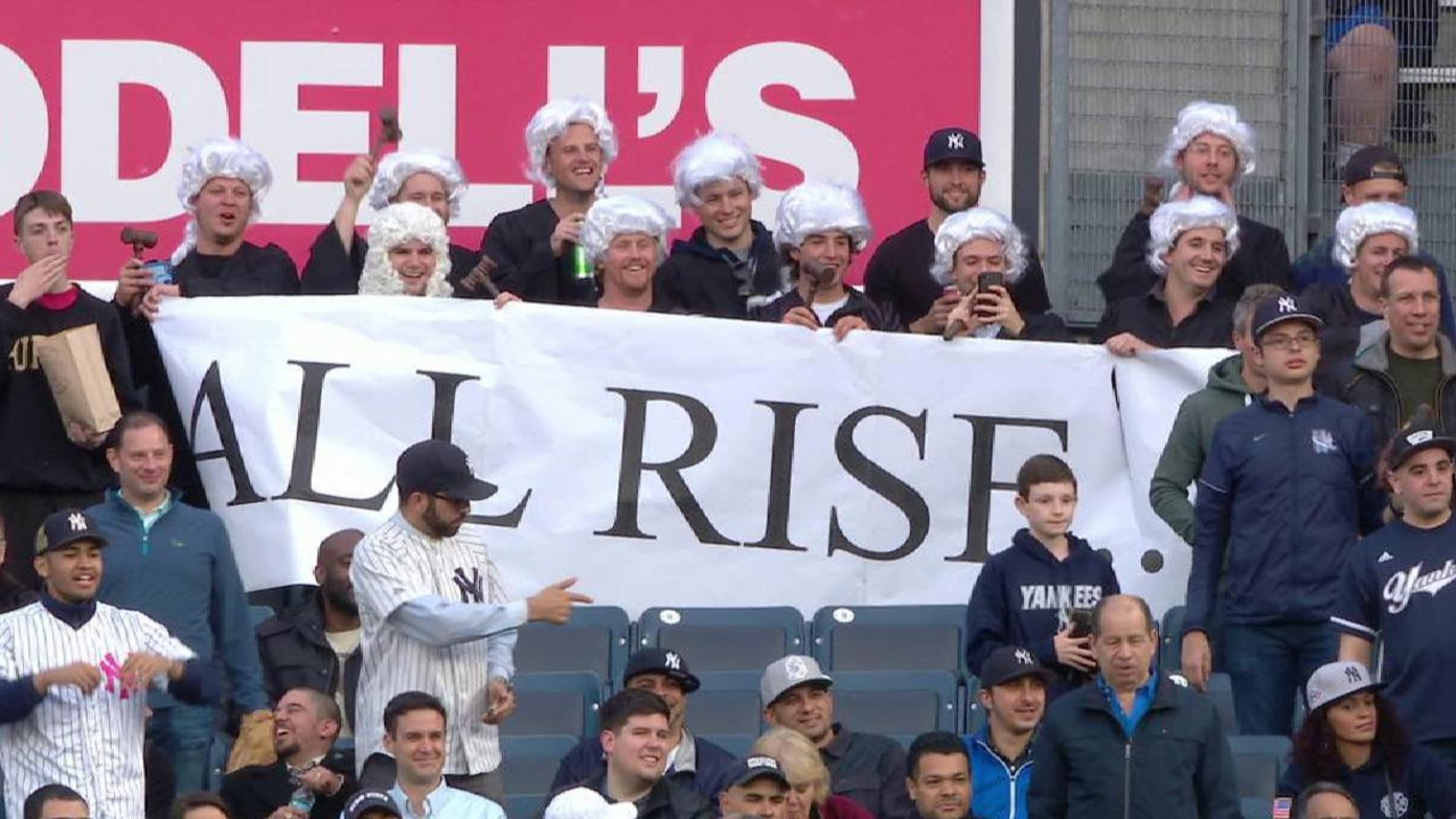 The verdict is in: Aaron Judge's fan club members wore judge costumes to  Yankee Stadium