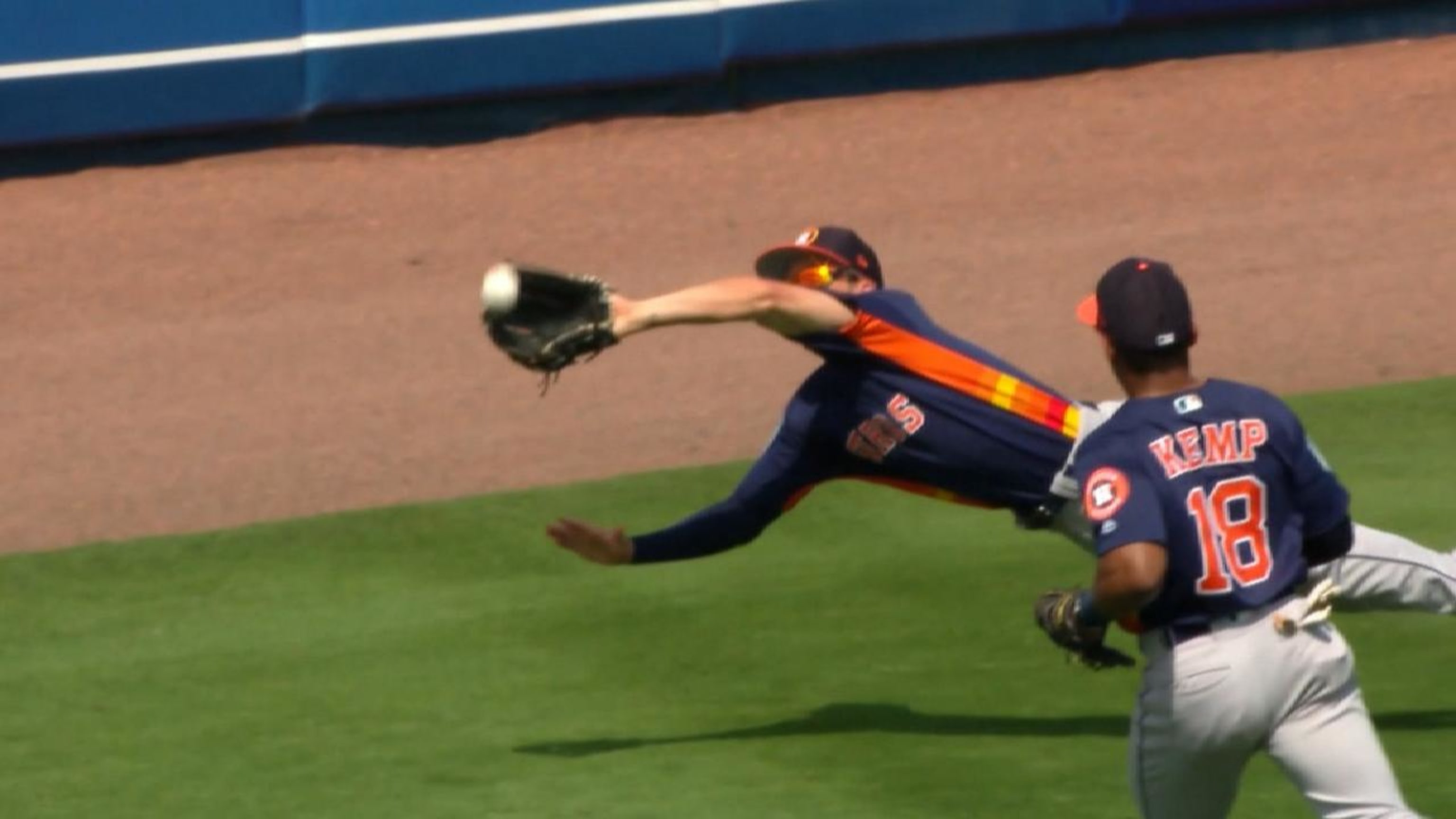 Myles Straw robbed Tim Tebow with the first great catch of Spring Training