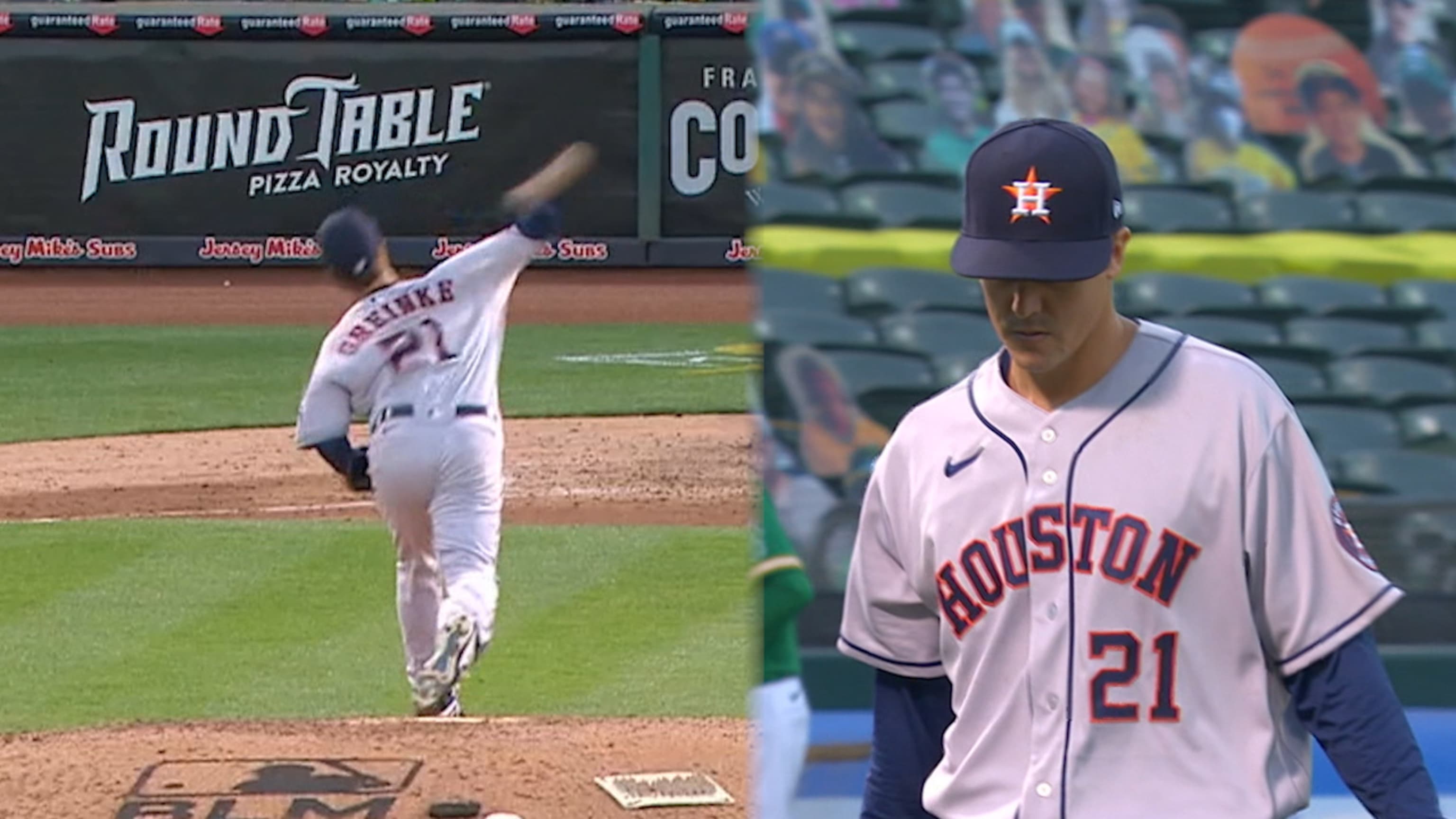 Zack Greinke Sits With Cutouts During Start