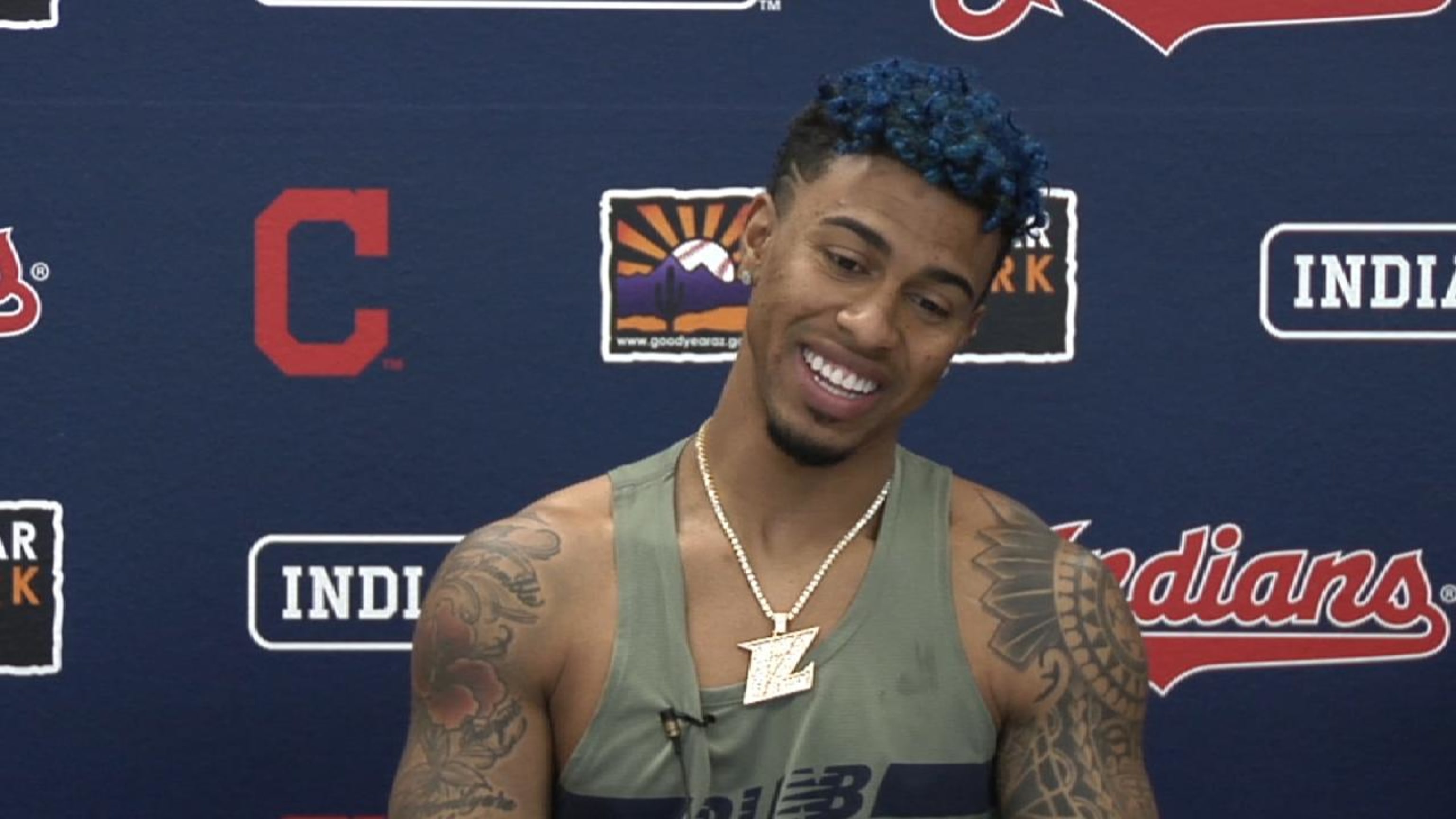 If you were wondering: Yes, Francisco Lindor's hair is still electric blue  and yes, it looks fantastic 