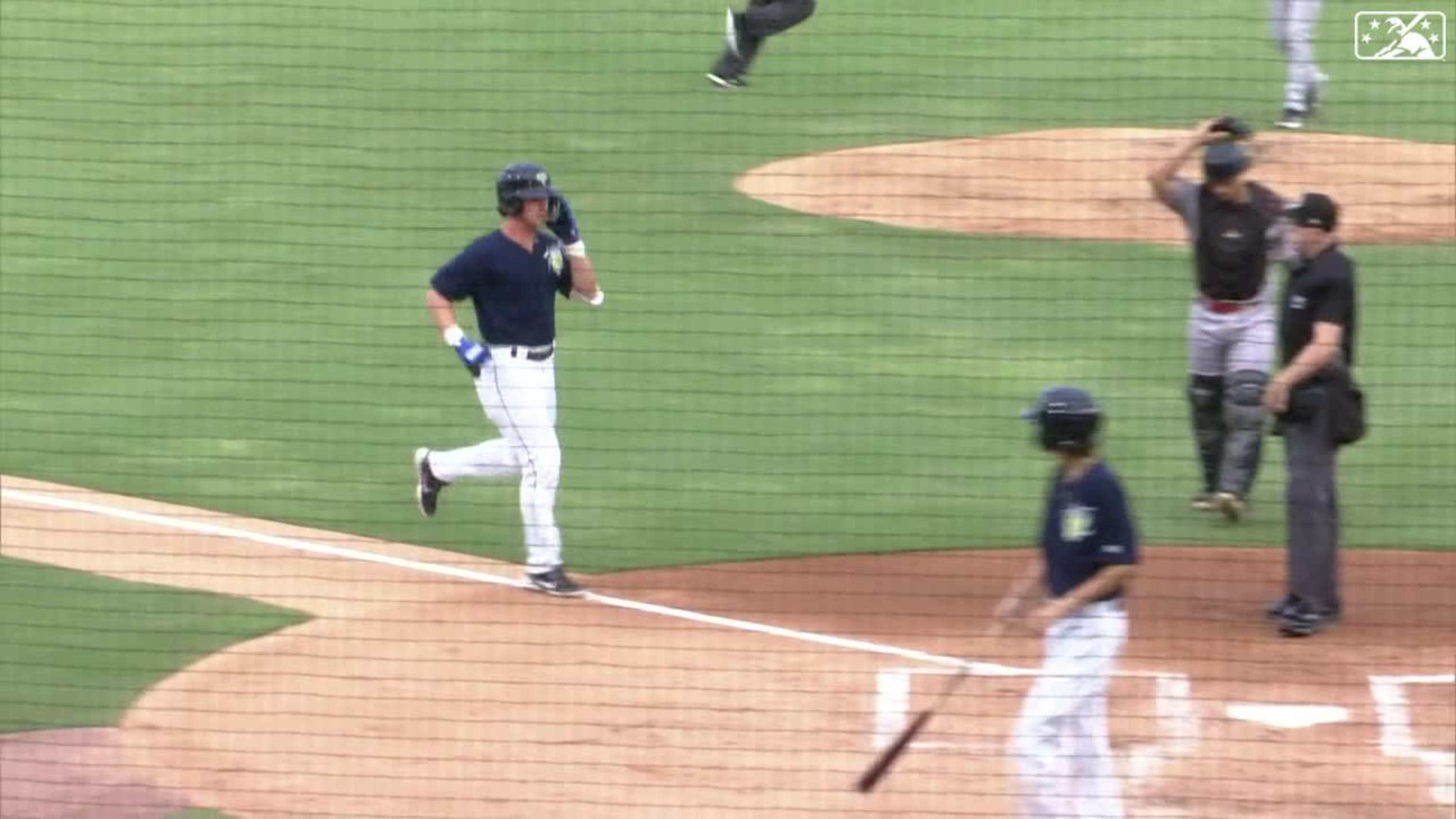 Cayden Wallace's first pro homer