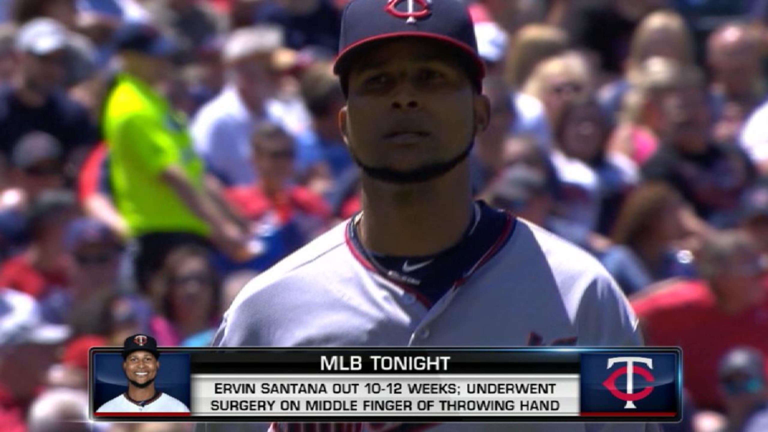 Ervin Santana out 10-12 weeks after surgery