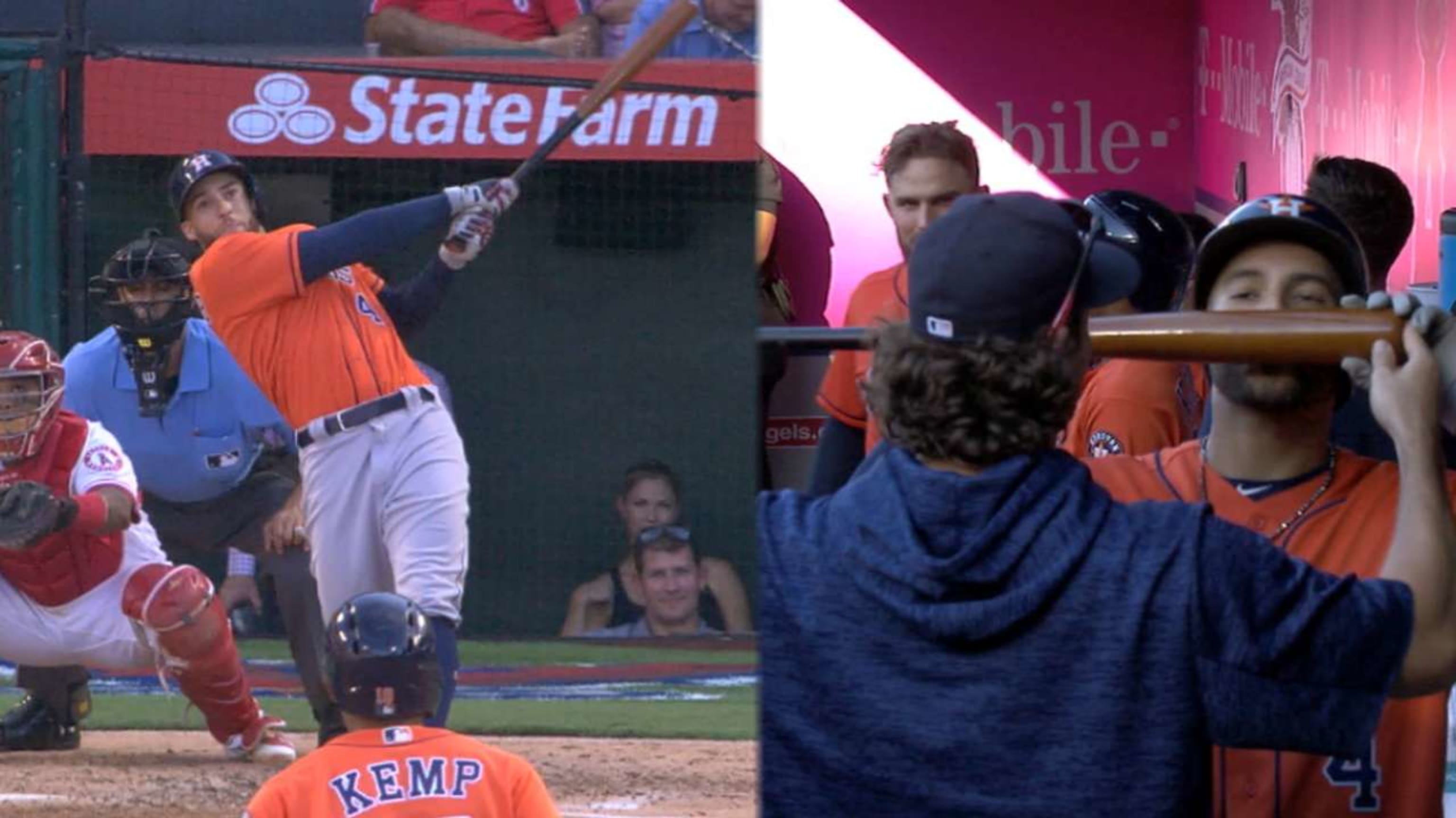 With Gerrit Cole's help, George Springer gave his bat a kiss after