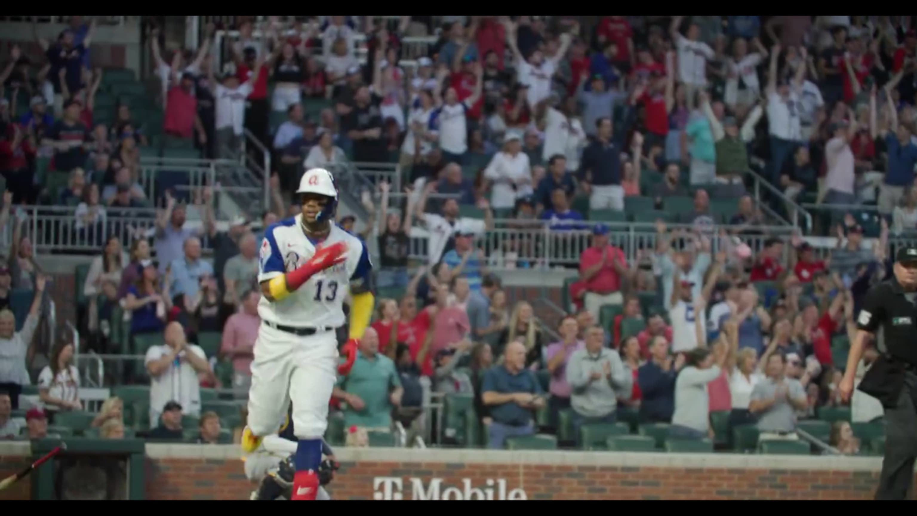 Ronald Acuña Jr. CRUSHES his first HR of season while FALLING DOWN! 