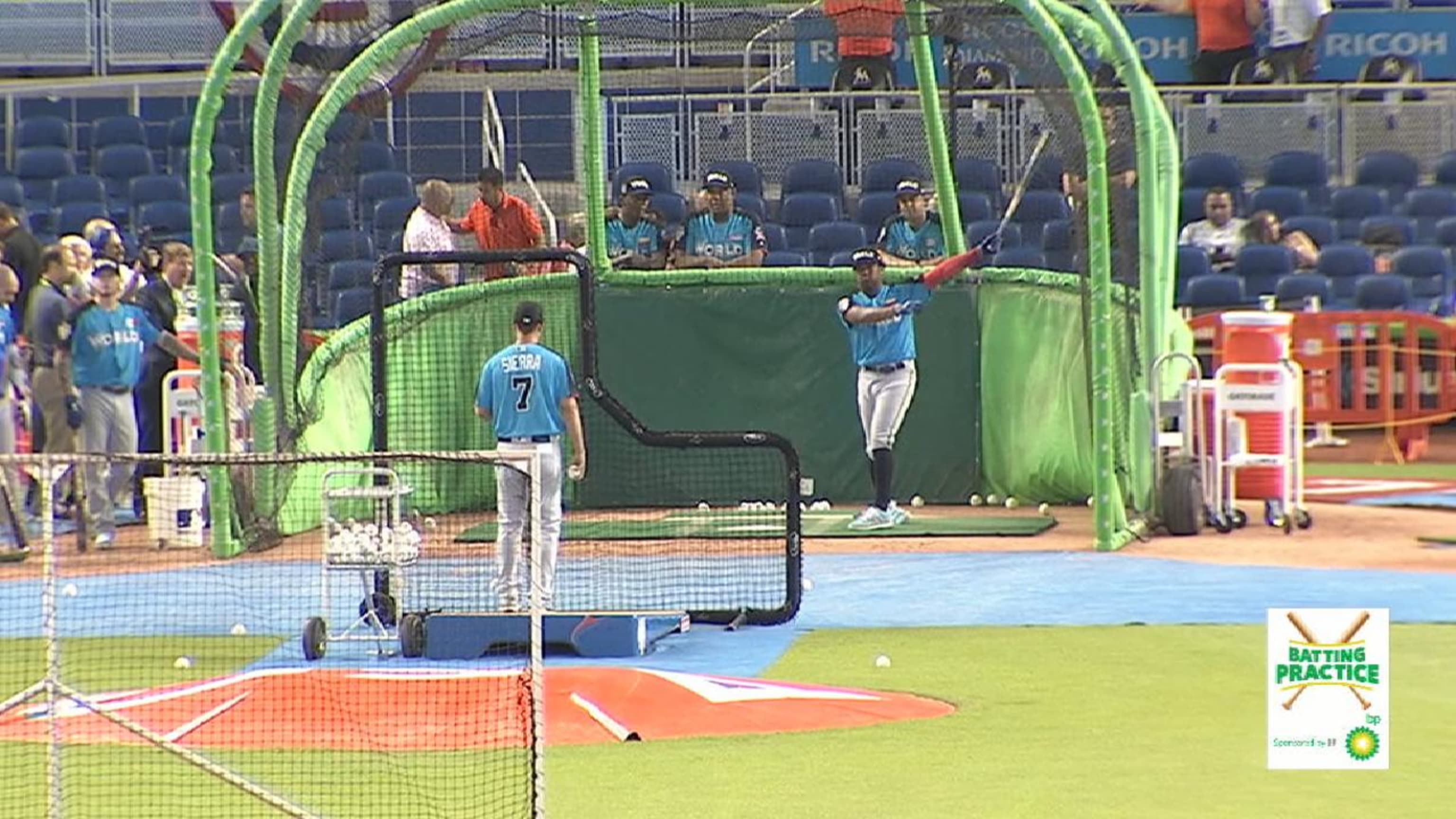 Acuna takes batting practice