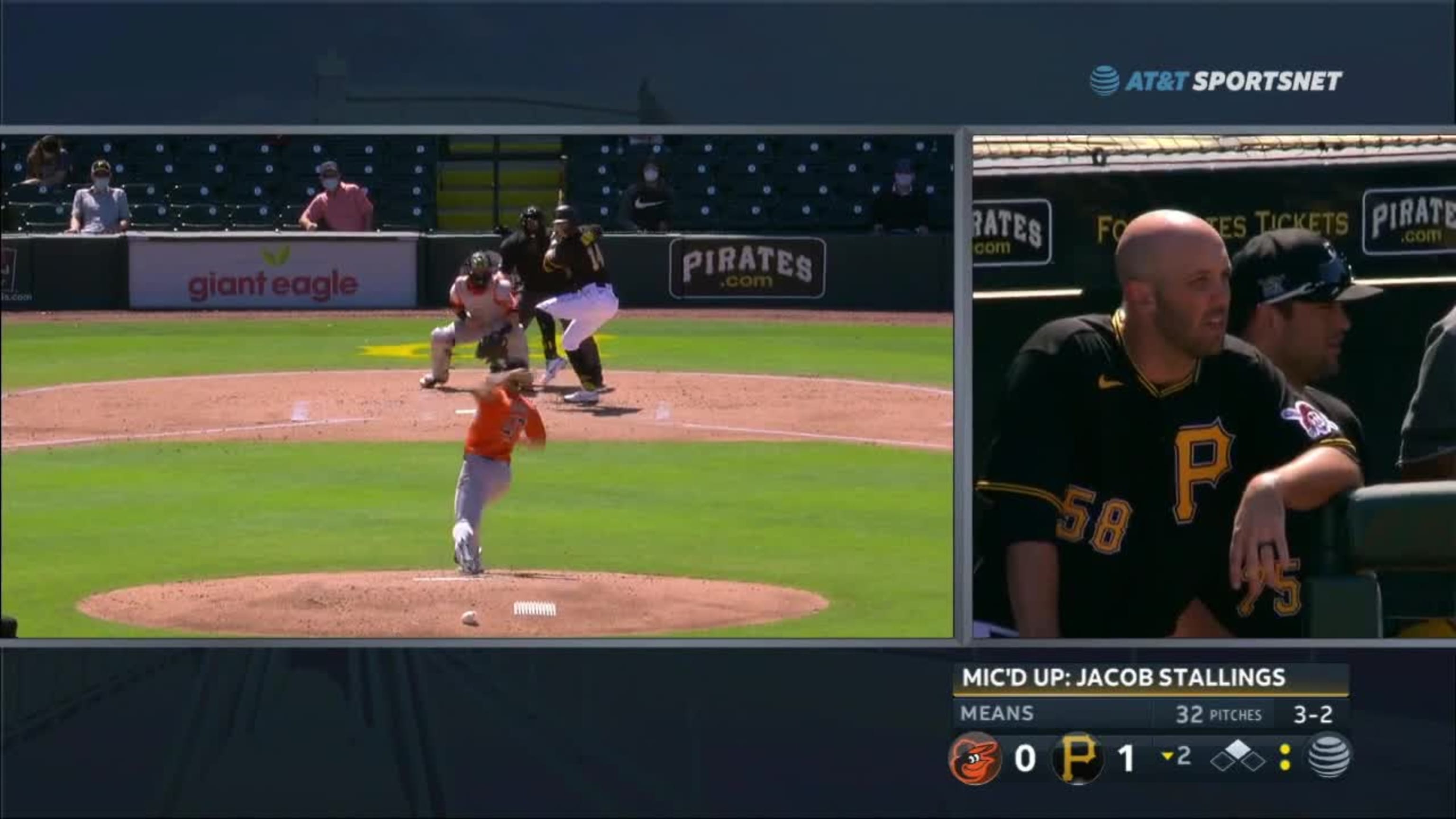 Jared Oliva of the Pittsburgh Pirates at bat during the fifth