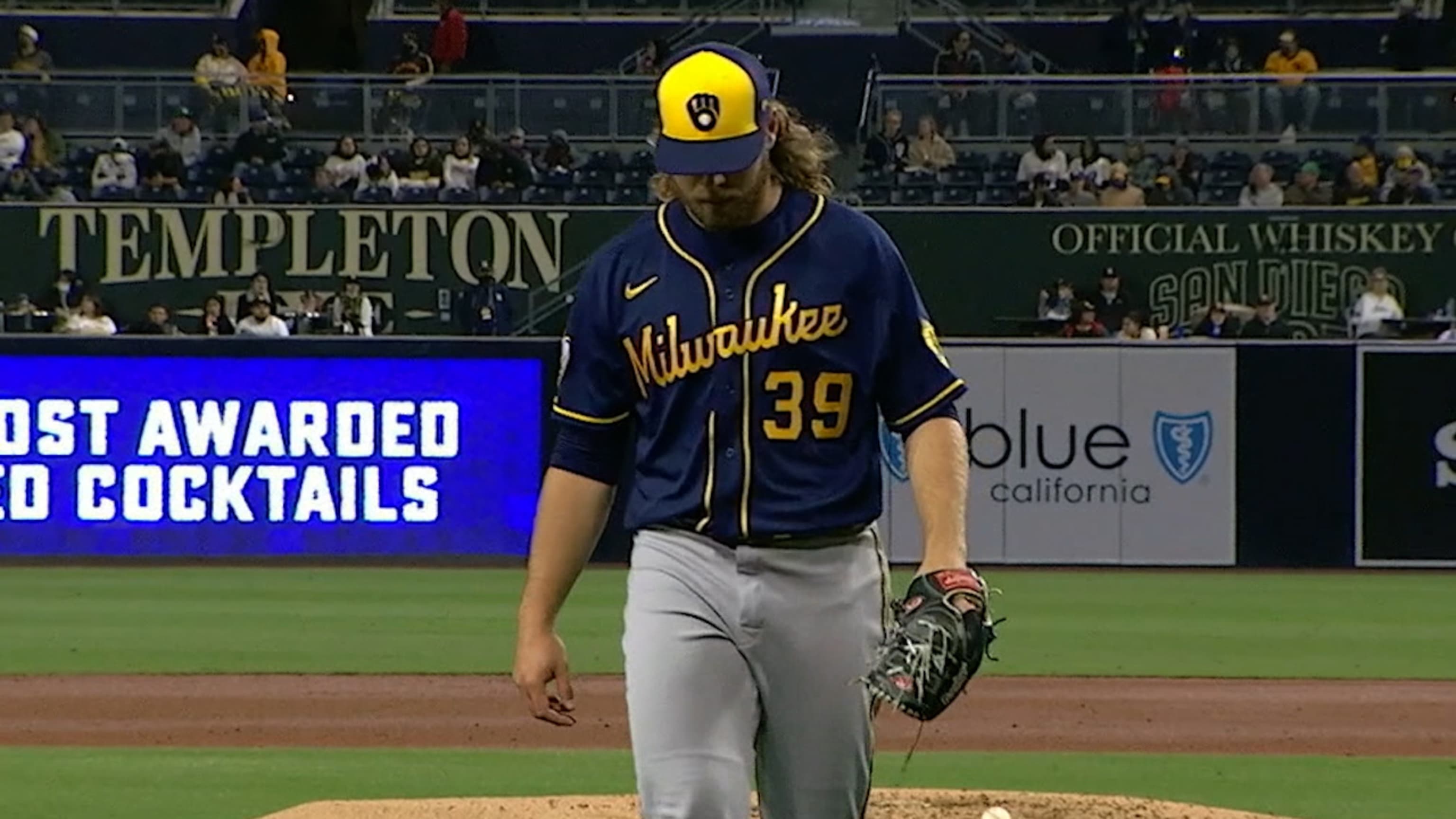 5/24/2022 MIL at SD Game-Used Baseball: Corbin Burnes Strikes Out