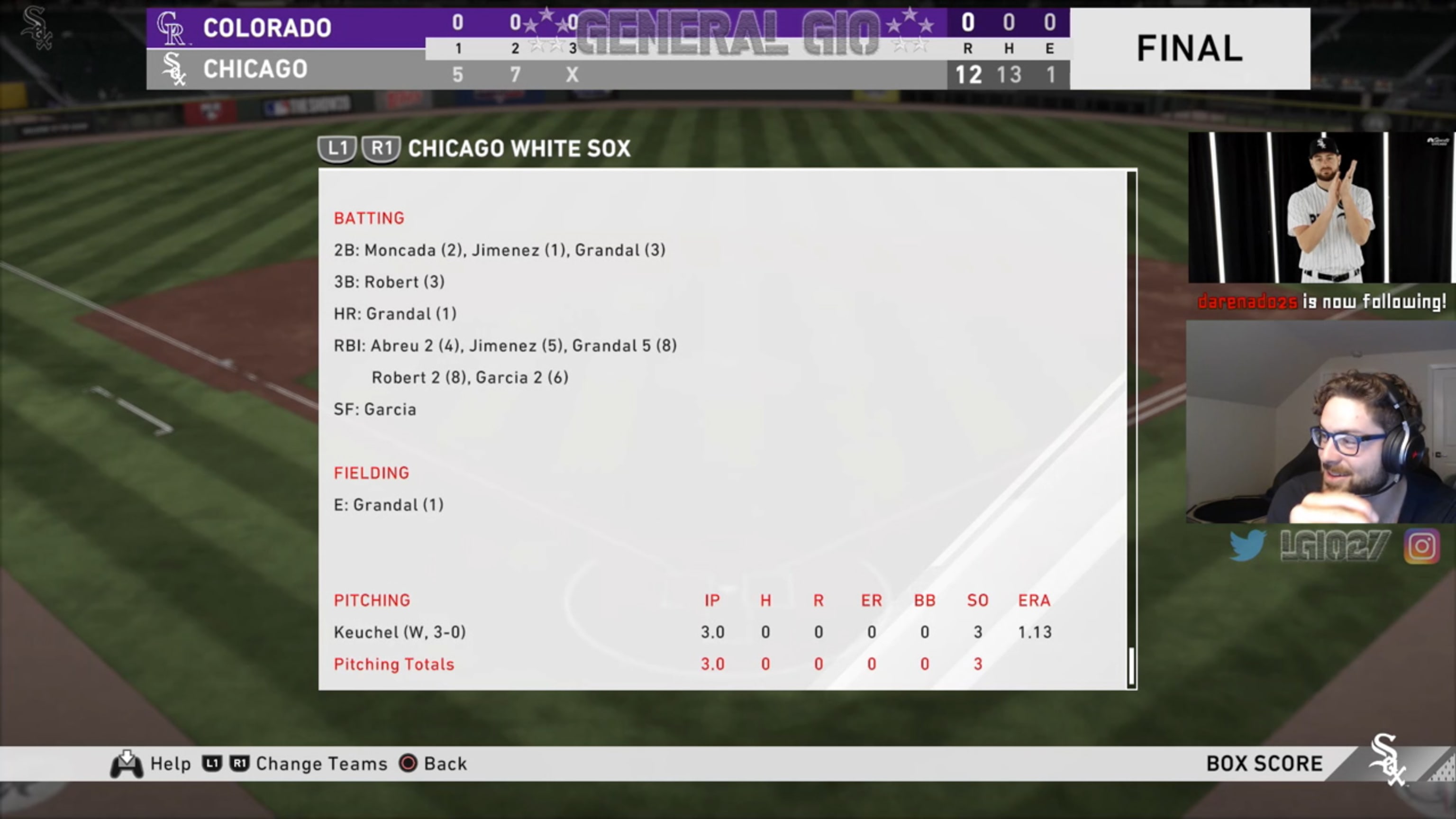 Giolito acaricia el perfecto en 'The Show'