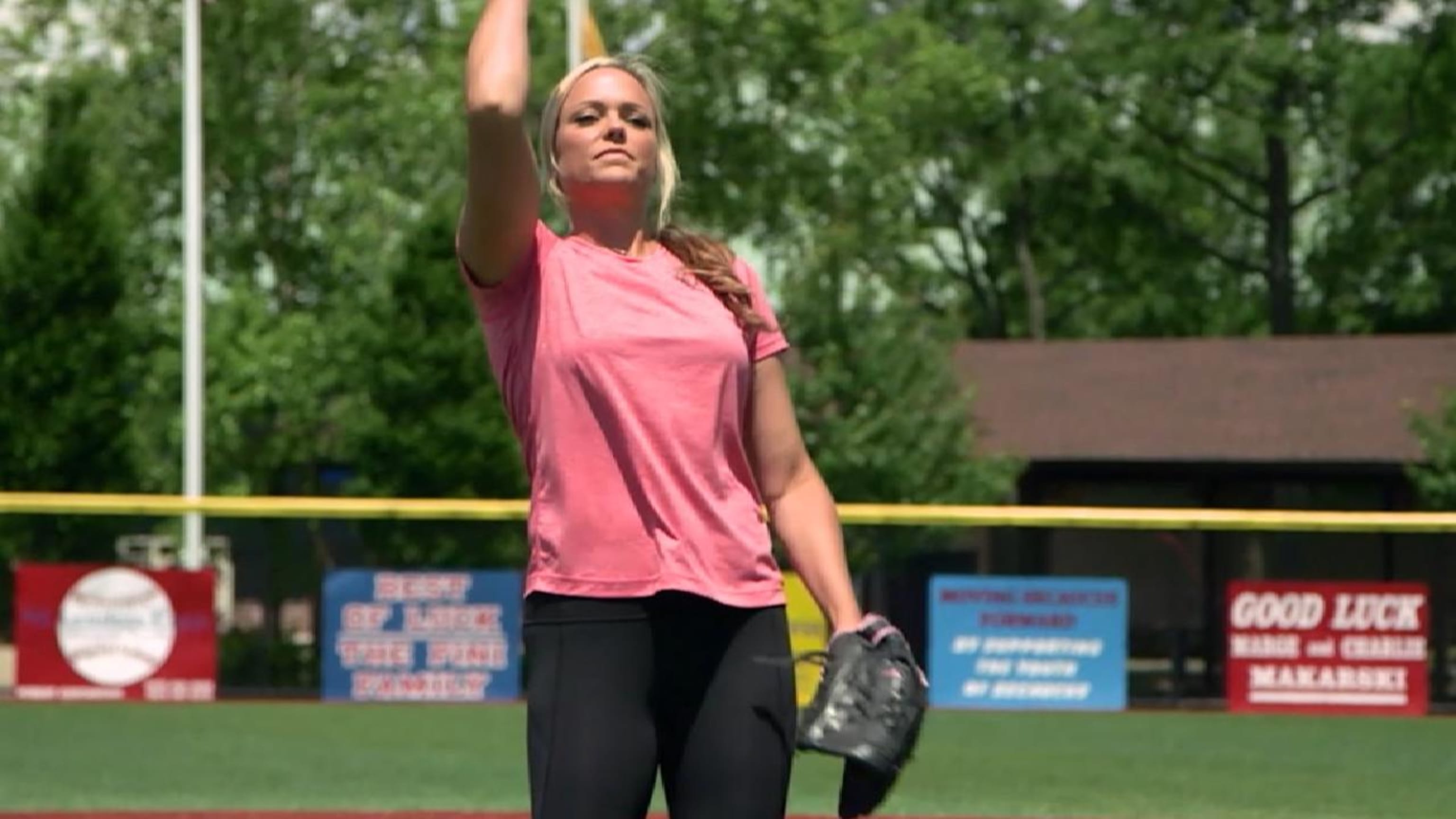 Jennie Finch Preparing For Celebrity All-Star Softball Game By Pitching to  8-Year Olds