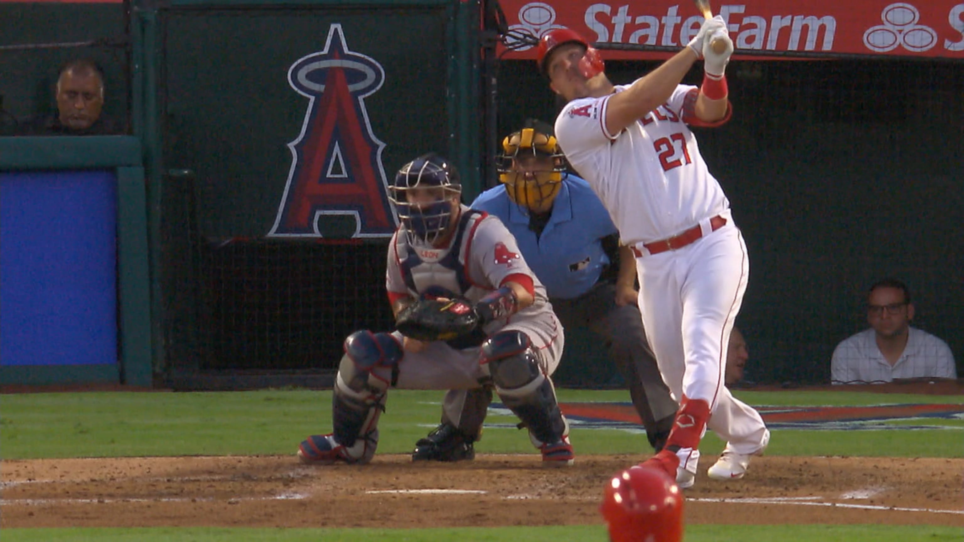 April 23, 2015: Los Angeles Angels center fielder Mike Trout #27 went 0-3  at the plate but did manage a walk and stolen base for the Halos Stock  Photo - Alamy