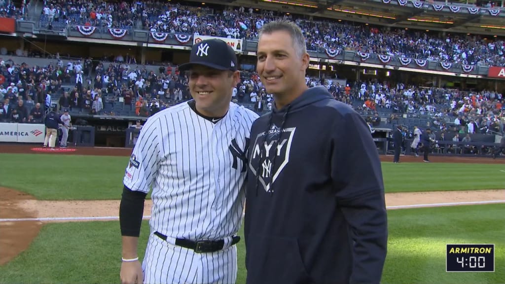 Andy Pettitte throws first pitch, 10/15/2019