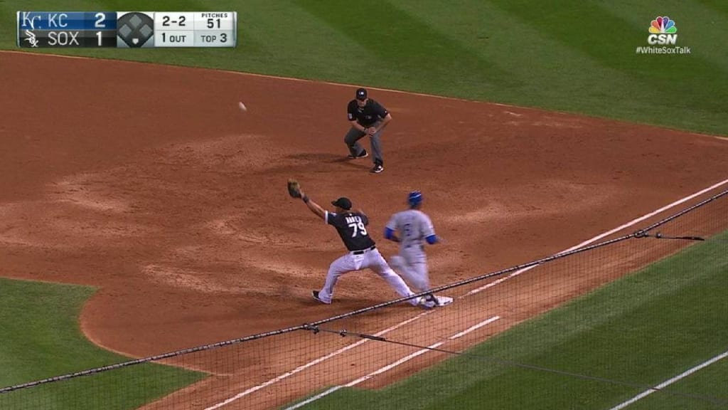 Lorenzo Cain reaches on a throwing error by shortstop Tim Anderson.