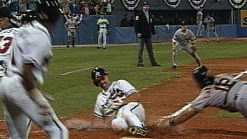 Bream, Braves slide and win NLCS, 10/14/1992