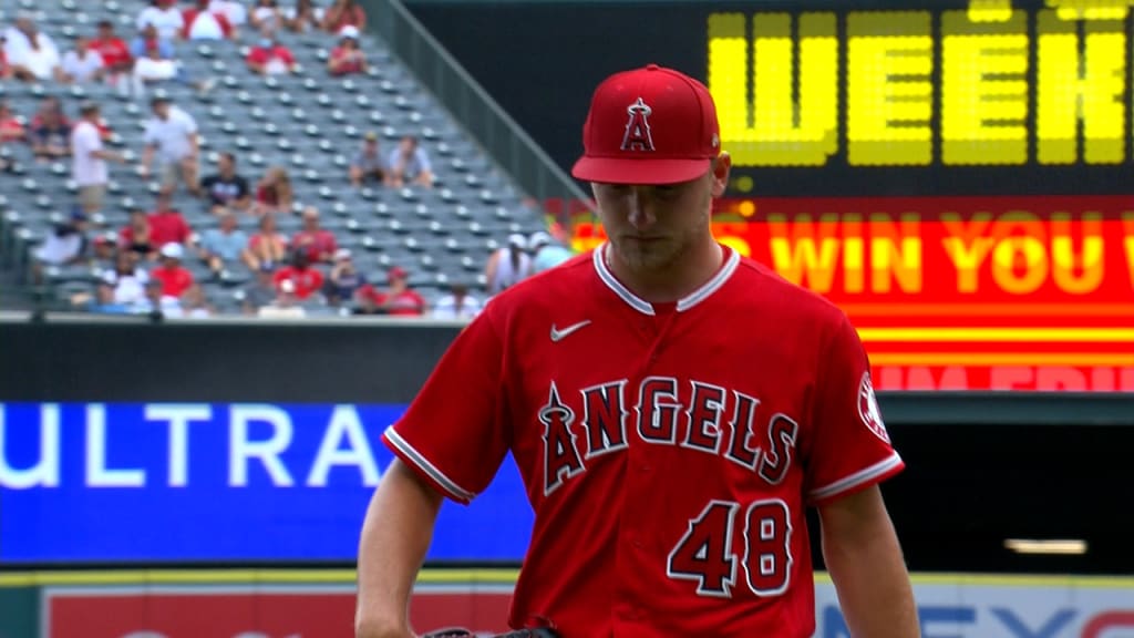 Angels left-hander Reid Detmers loses no-hit bid in 8th inning at Texas –