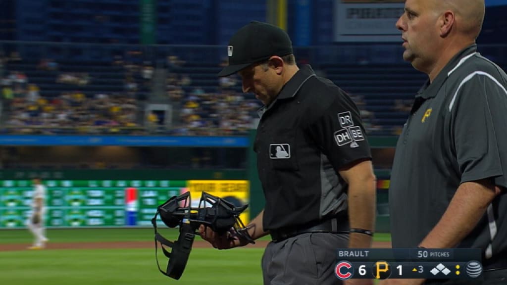 Guccione exits after foul ball