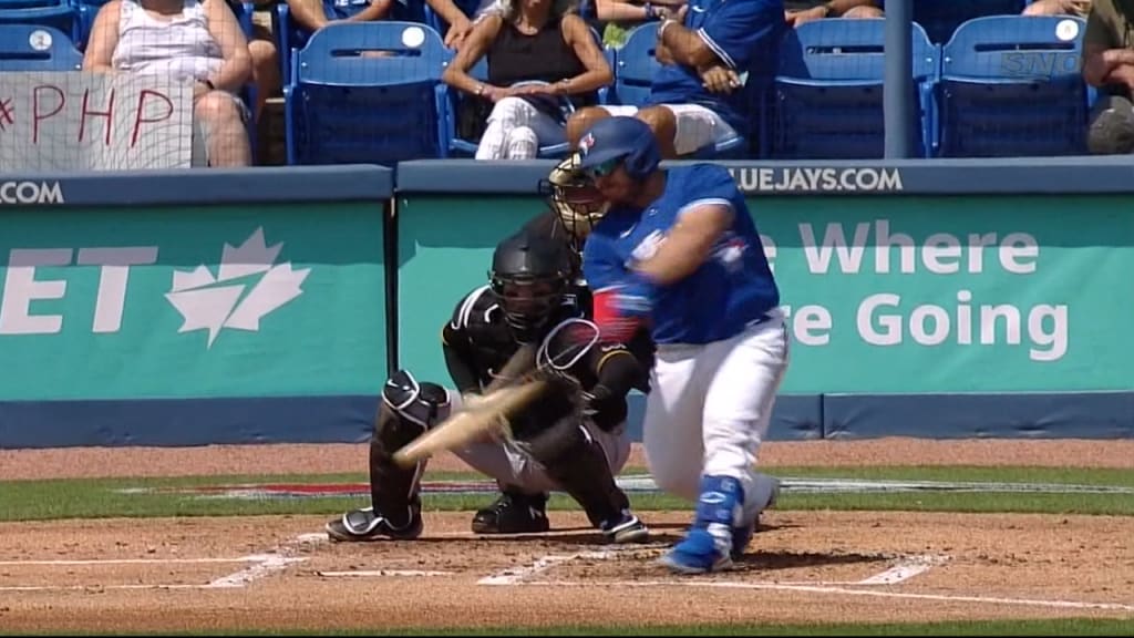 Alejandro Kirk of the Toronto Blue Jays hits a two run home run