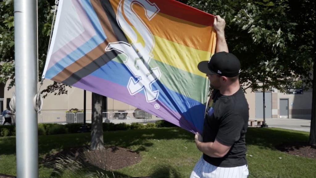 Liam Hendriks raises Pride Flag, 06/23/2022