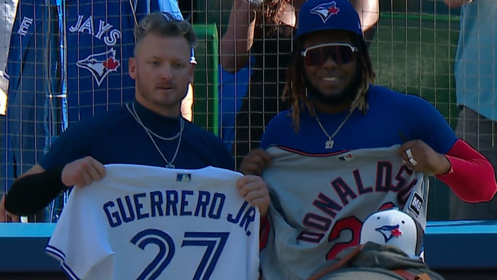 Blue Jays star Guerrero Jr. and former MVP Donaldson swap jerseys - Sports  Illustrated Toronto Blue Jays News, Analysis and More