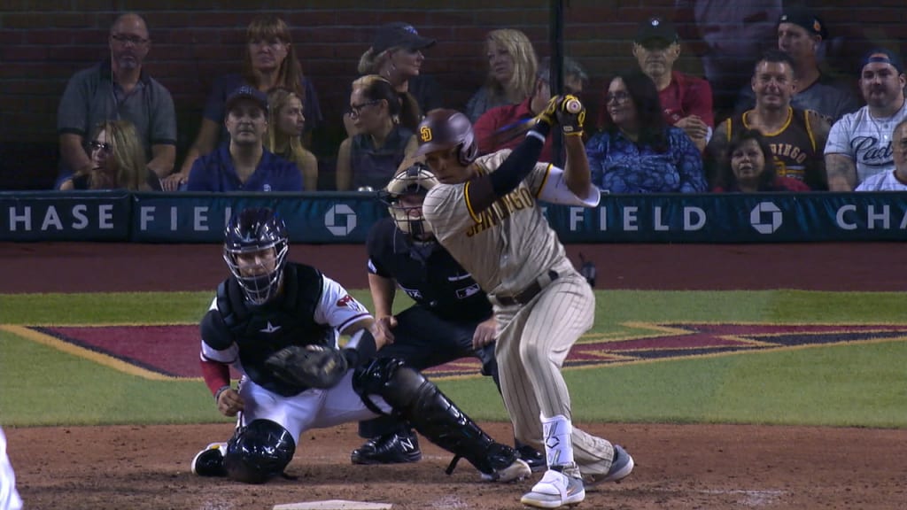 Jose Azocar of the San Diego Padres at bat during a game against