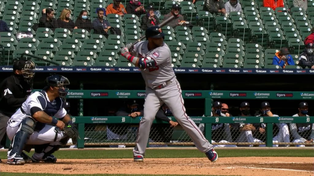 Photo: Rangers Nelson Cruz misses the ball in game 5 of the World