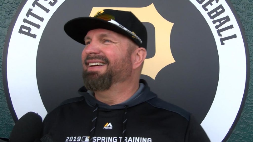 Garth Brooks in spring training with Pittsburgh Pirates