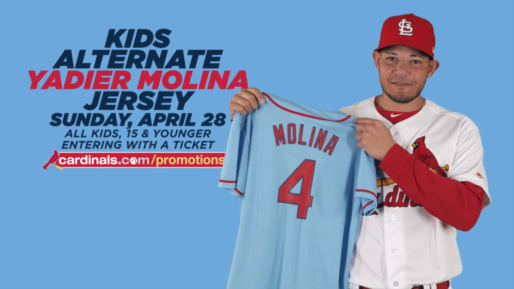 Yadier Molina Signed Blue Custom Jersey