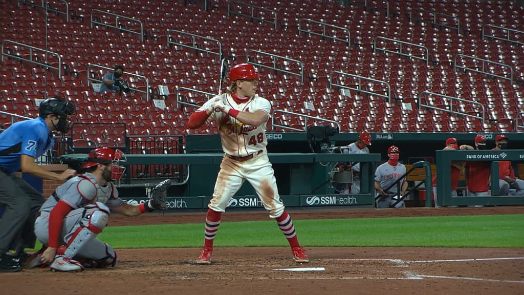 St. Louis Cardinals' Harrison Bader bats during a baseball game