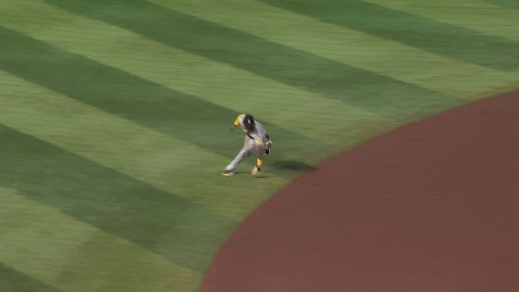 San Diego Padres' C.J. Abrams watches his fly out while batting during the  fourth inning of a baseball game against the Arizona Diamondbacks, Monday,  June 20, 2022, in San Diego. (AP Photo/Gregory