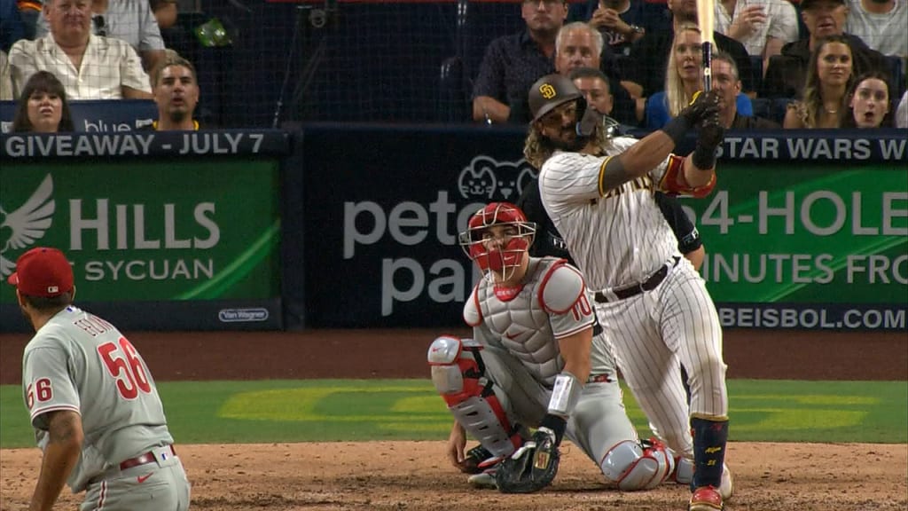 San Diego Padres catcher Jorge Alfaro looks on during an MLB game