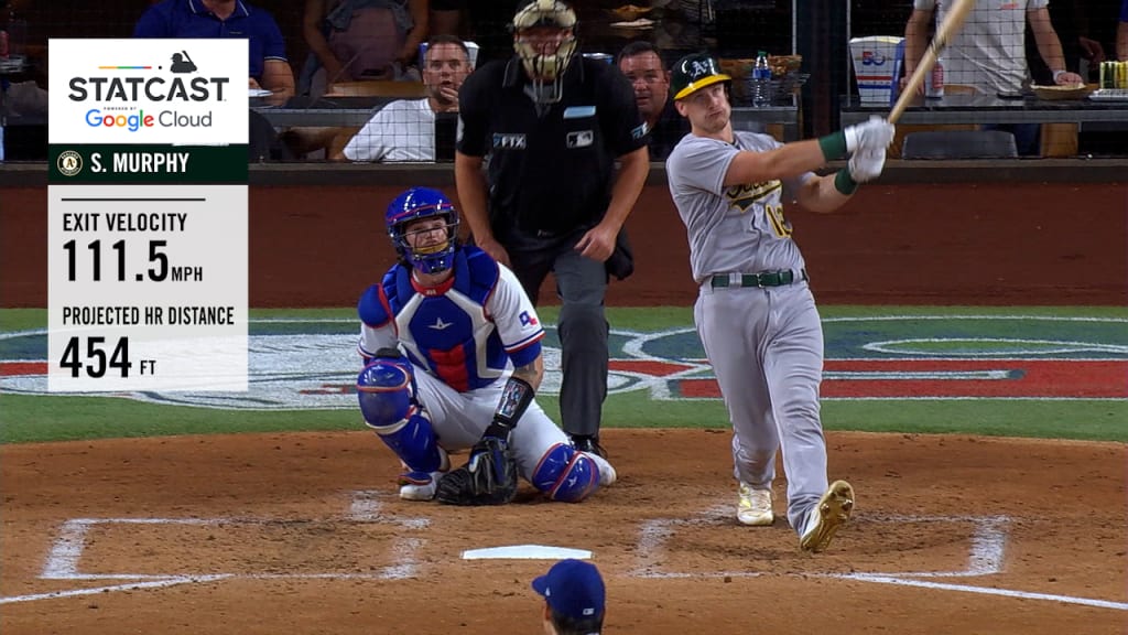 Sean Murphy 2nd Home Run of the Postseason #Athletics #MLB Distance: 414ft  Exit Velocity: 105 MPH Launch Angle: 34°