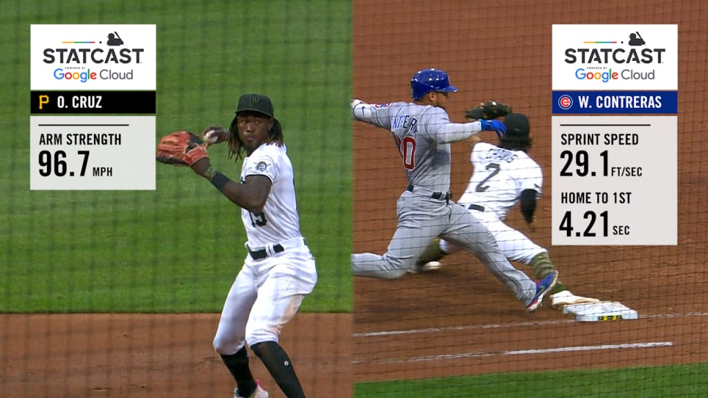 Oneil Cruz makes a 96.7 mph throw to nab Contreras | 06/20/2022