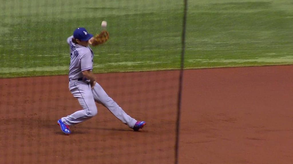 Steve Pearce doubles (2) on a sharp ground ball to left fielder Enrique Hernandez, deflected by third baseman Charlie Culberson.