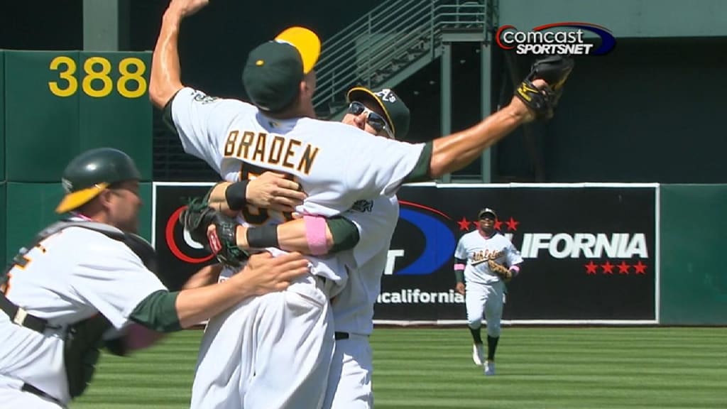 Oakland's Braden is perfect against Rays