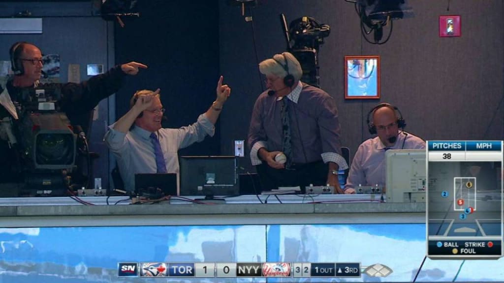 Buck Martinez snags a souvenir