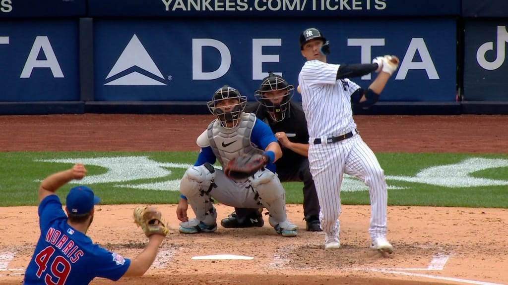 Kyle Higashioka drives a two-run home run to left