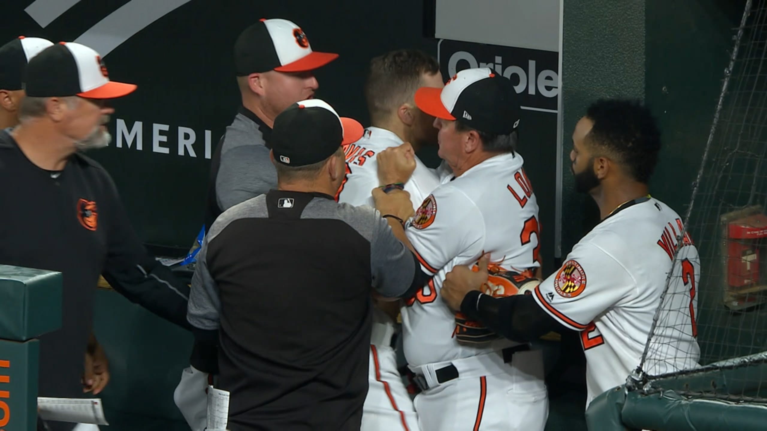 Chris Davis needs to be held back from going after manager Brandon